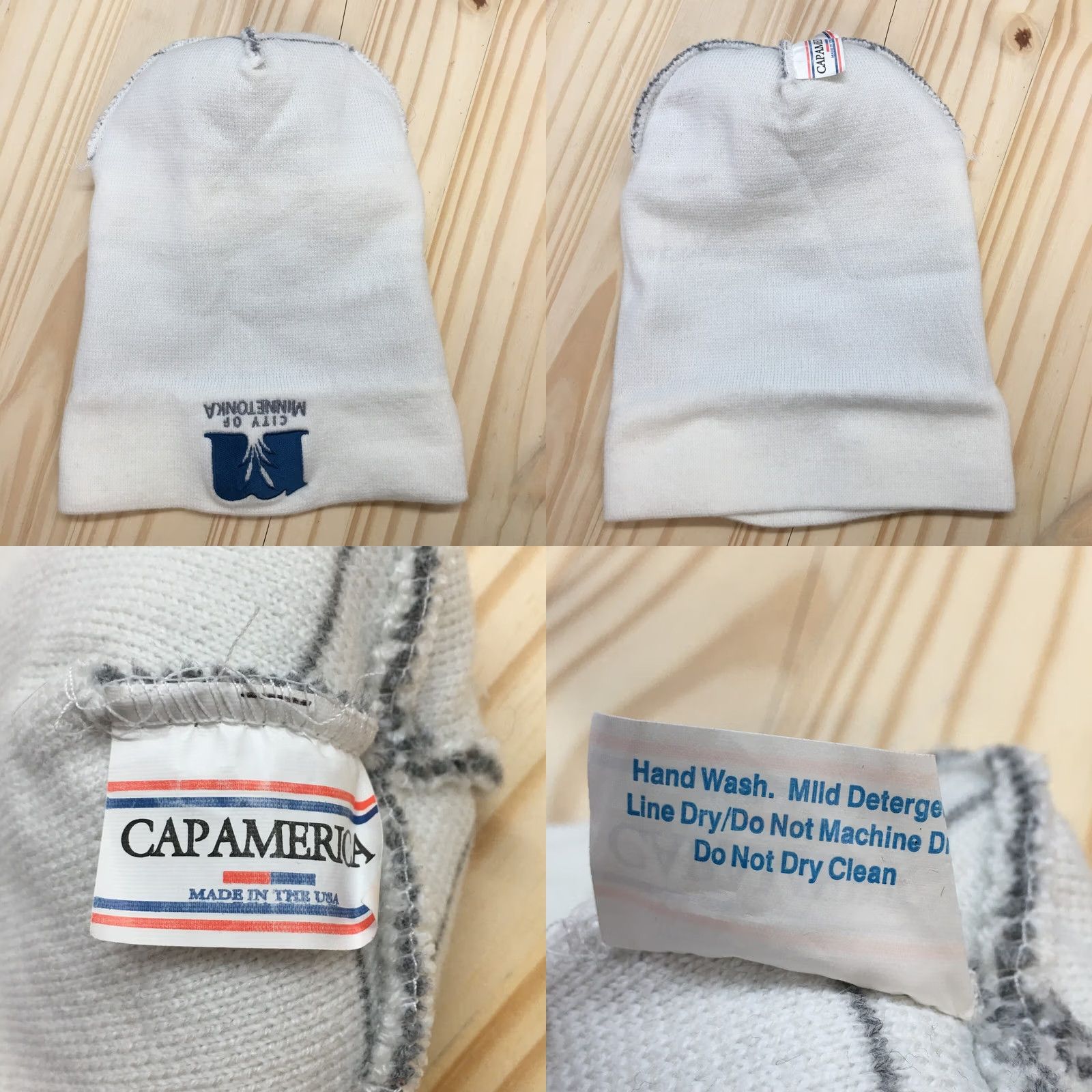 Minnetonka Cap America Beanie Hat Mens One Size Gray White City Of Minnetonka Embroidered Logo Size ONE SIZE - 8 Thumbnail