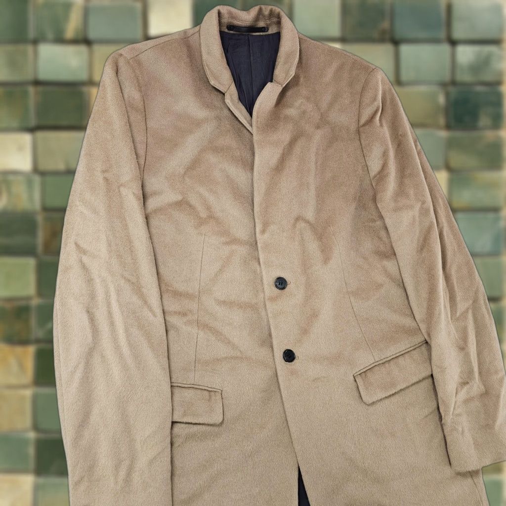 Allsaints AllSaints Coat Mens 2XL Wool Overcoat Camel Brown Single-Breasted Pockets 2XL Timeless Fall Winter Size US XXL / EU 58 / 5 - 1 Thumbnail