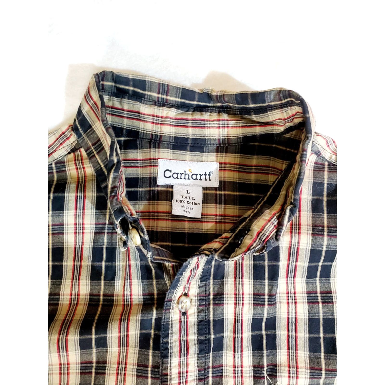 Carhartt Carhartt Plaid Long Sleeve Button Up Shirt Mens L Tan Black Relaxed Fit Workwear Size US L / EU 52-54 / 3 - 4 Thumbnail