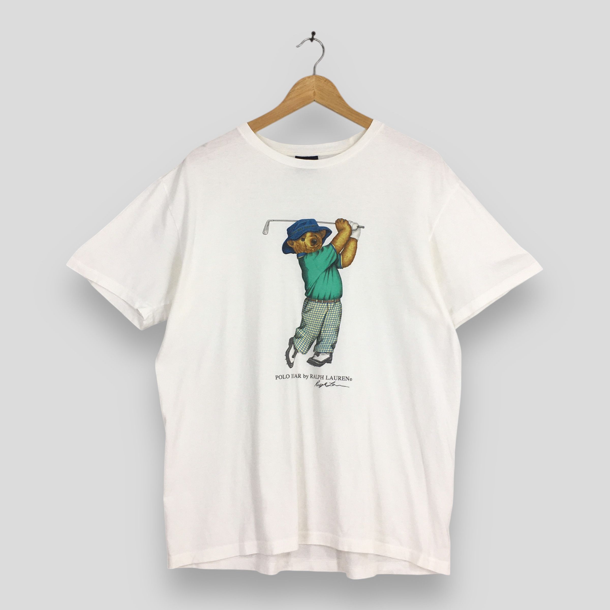 Polo Ralph Lauren Vintage 90s Polo Bear Ralph Lauren White T shirt Medium Size US M / EU 48-50 / 2 - 1 Thumbnail
