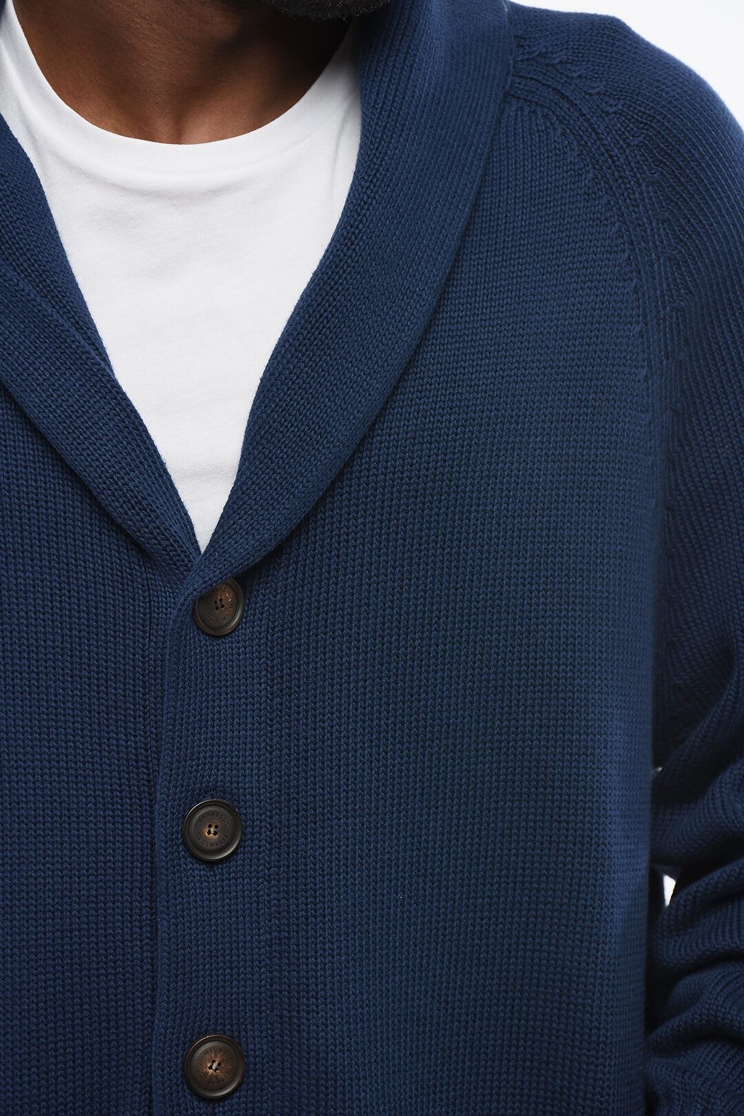 Brunello Cucinelli og1mm0725 Shawl Neck Pure Cotton Cardigan in Blue Size US XL / EU 56 / 4 - 3 Thumbnail