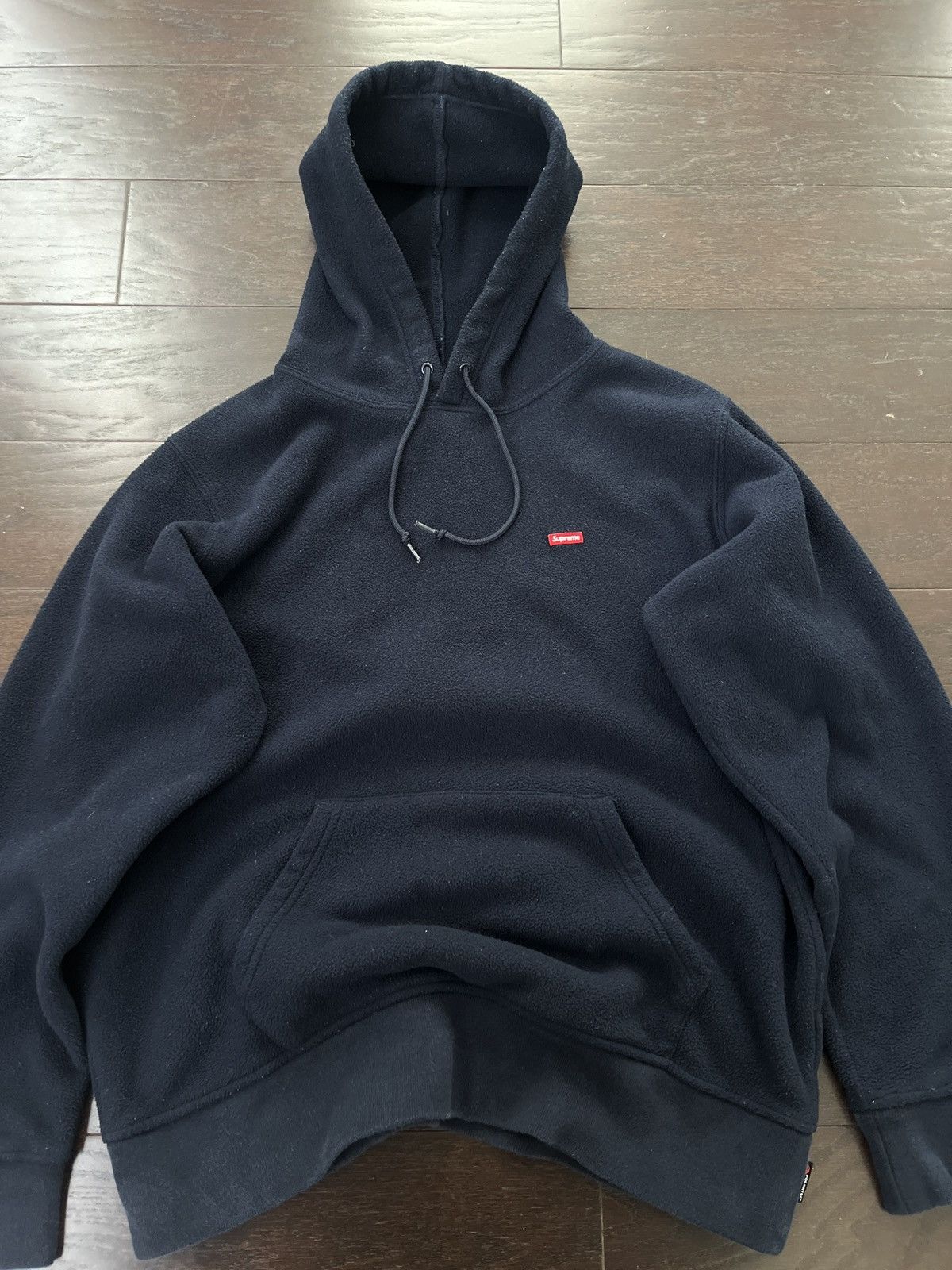 Supreme Supreme Polartec Small Box Logo Hooded Sweatshirt M Navy Size US M / EU 48-50 / 2 - 8 Thumbnail