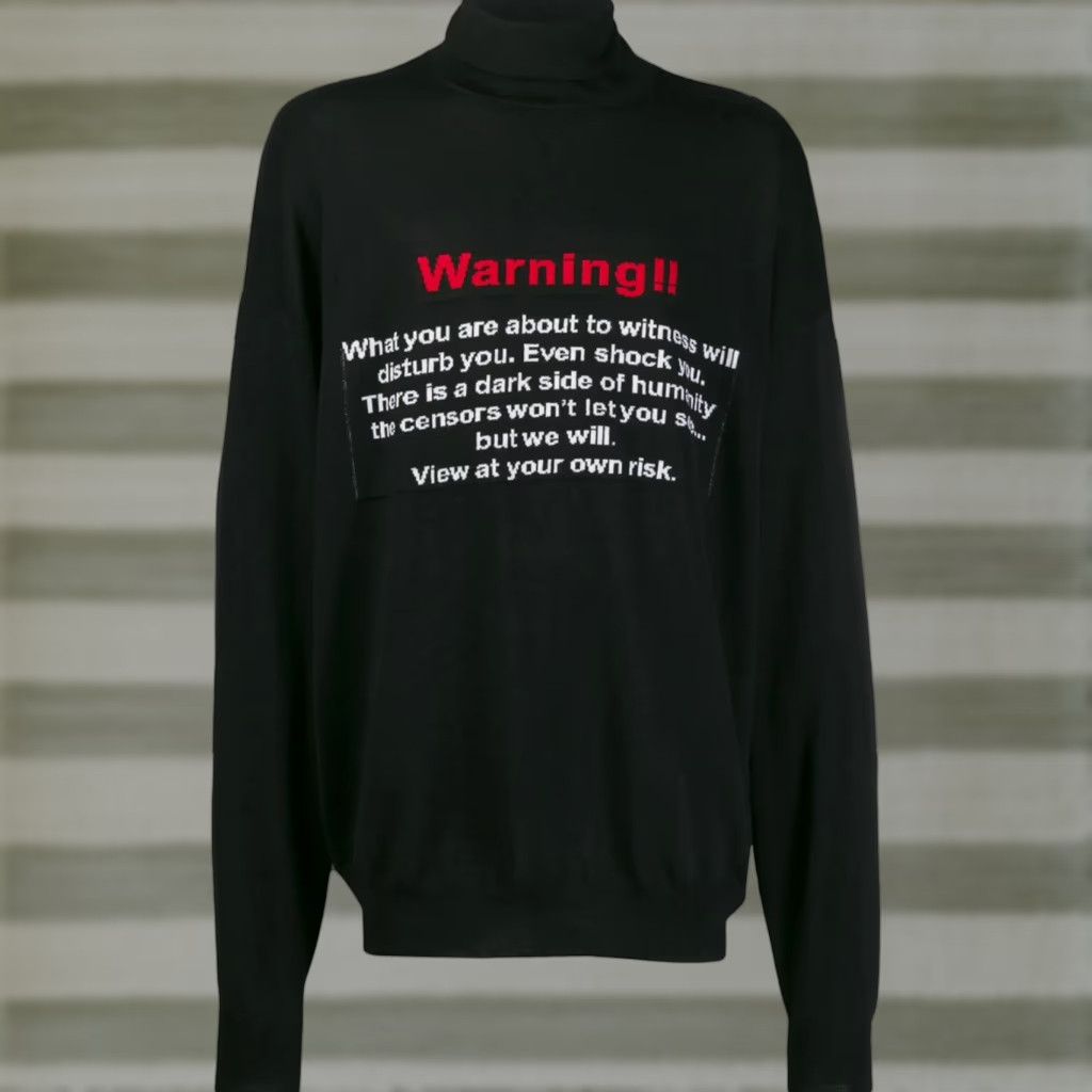 Vetements VETEMENTS Unisex Adult Turtle-Neck Sweater M Black Merino Wool Knit Pullover Slim Design Oversized Size US M / EU 48-50 / 2 - 1 Thumbnail