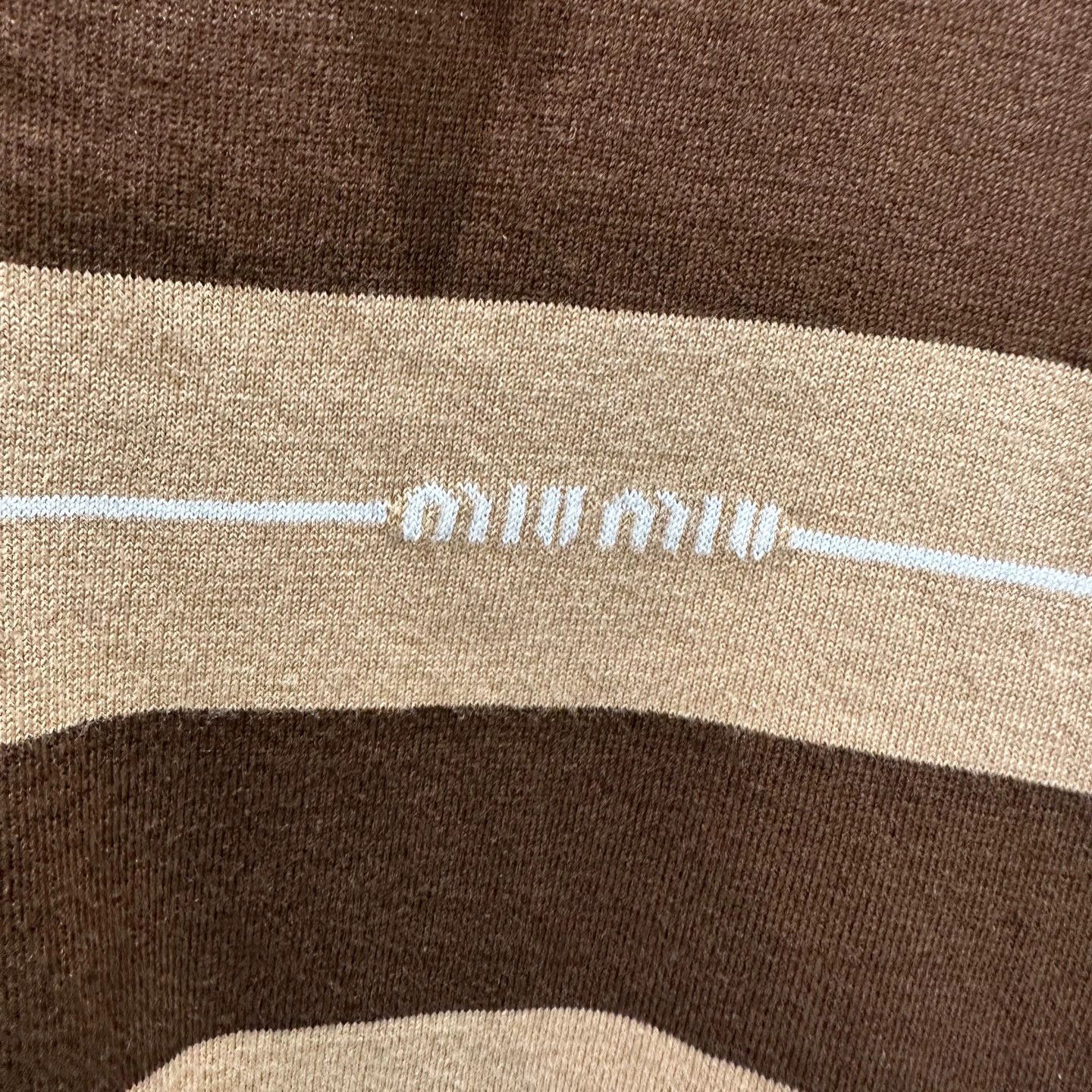 Miu Miu MIU MIU mar579 striped logo long-sleeve Polo 38 Size XS / US 0-2 / IT 36-38 - 6 Thumbnail