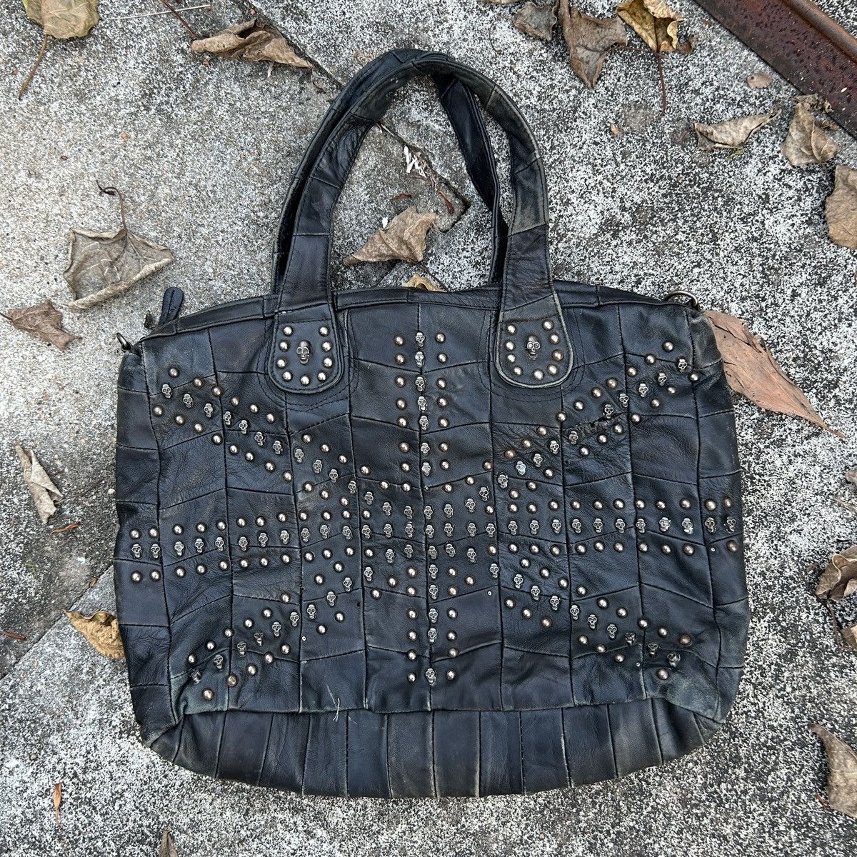 Handmade Vintage Genuine leather Bag Skull feel like chrome Size ONE SIZE - 2 Thumbnail
