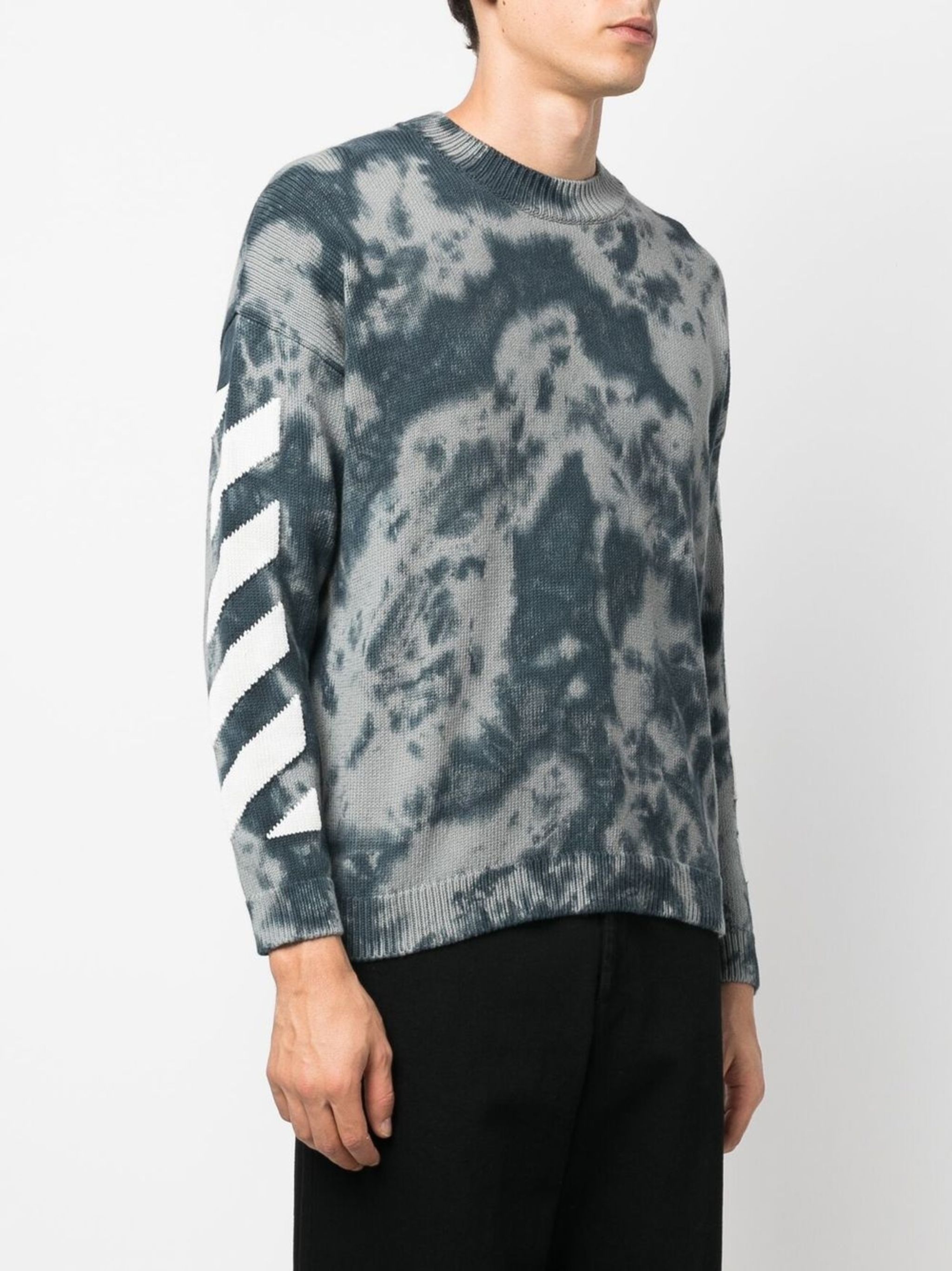Off-White o1gr1nt1124 Diag Arrow Tie Dye Knit Crewneck Sweater Size US M / EU 48-50 / 2 - 4 Thumbnail