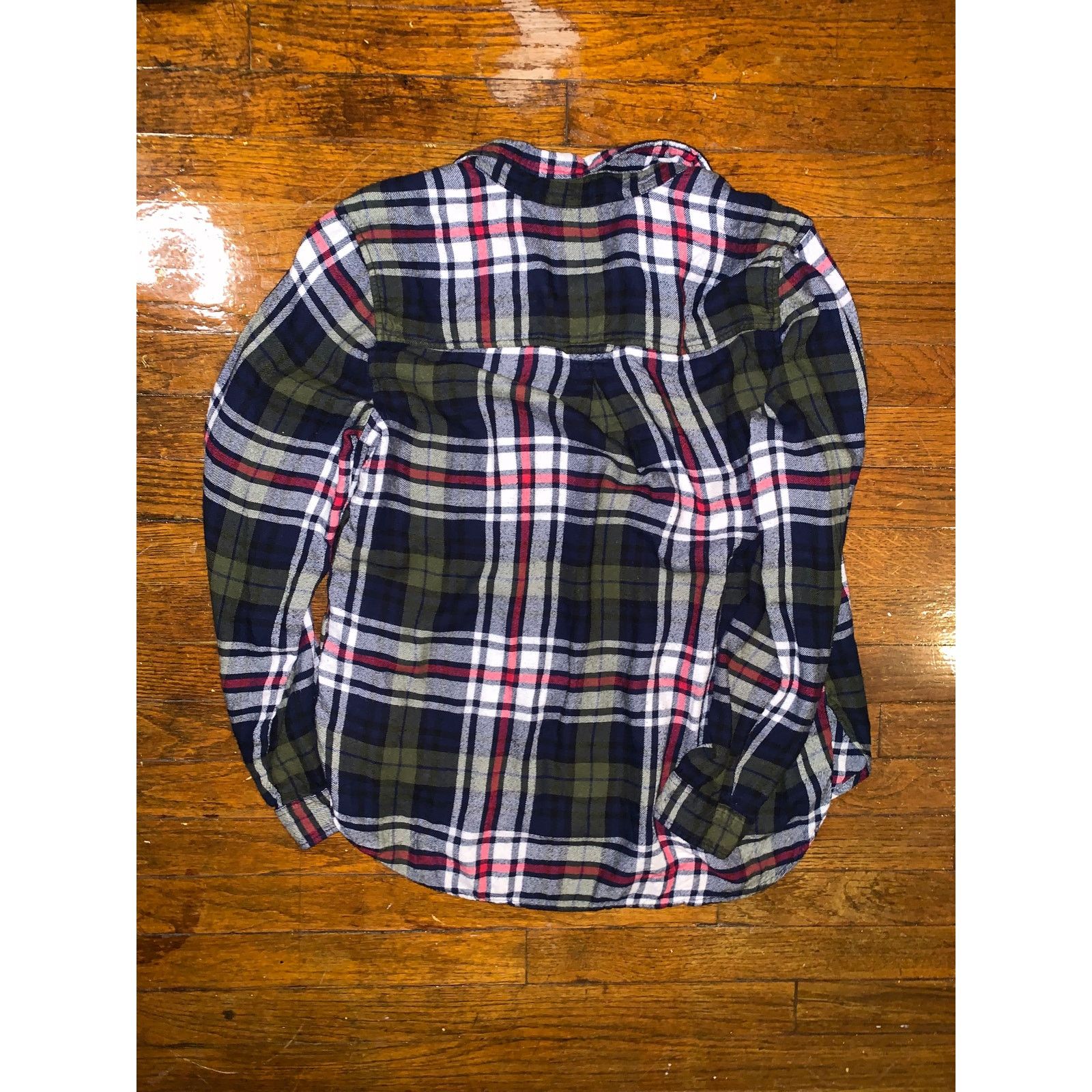 American Eagle Outfitters American Eagle Boyfriend Fit Flannel Shirt Womens L Plaid Size L / US 10 / IT 46 - 2 Thumbnail