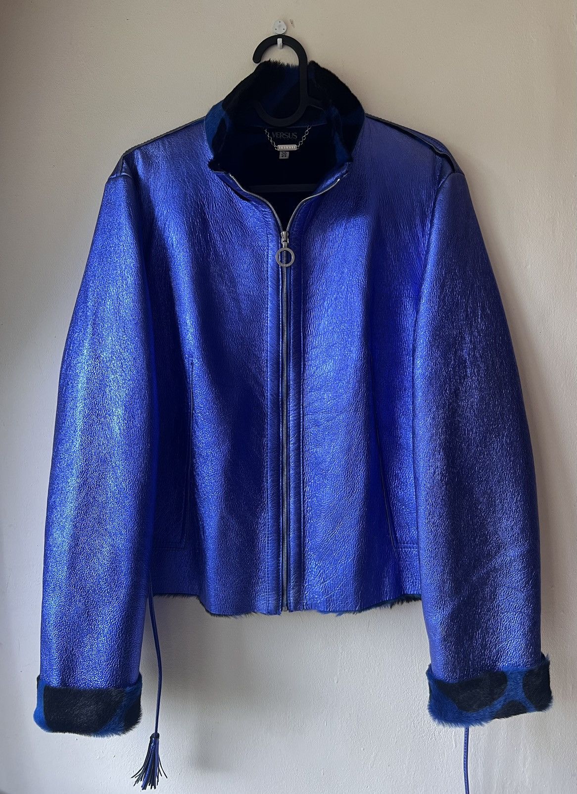Versus Versace Versace Versus neon blue leopard pattern jacket Size L / US 10 / IT 46 - 1 Thumbnail