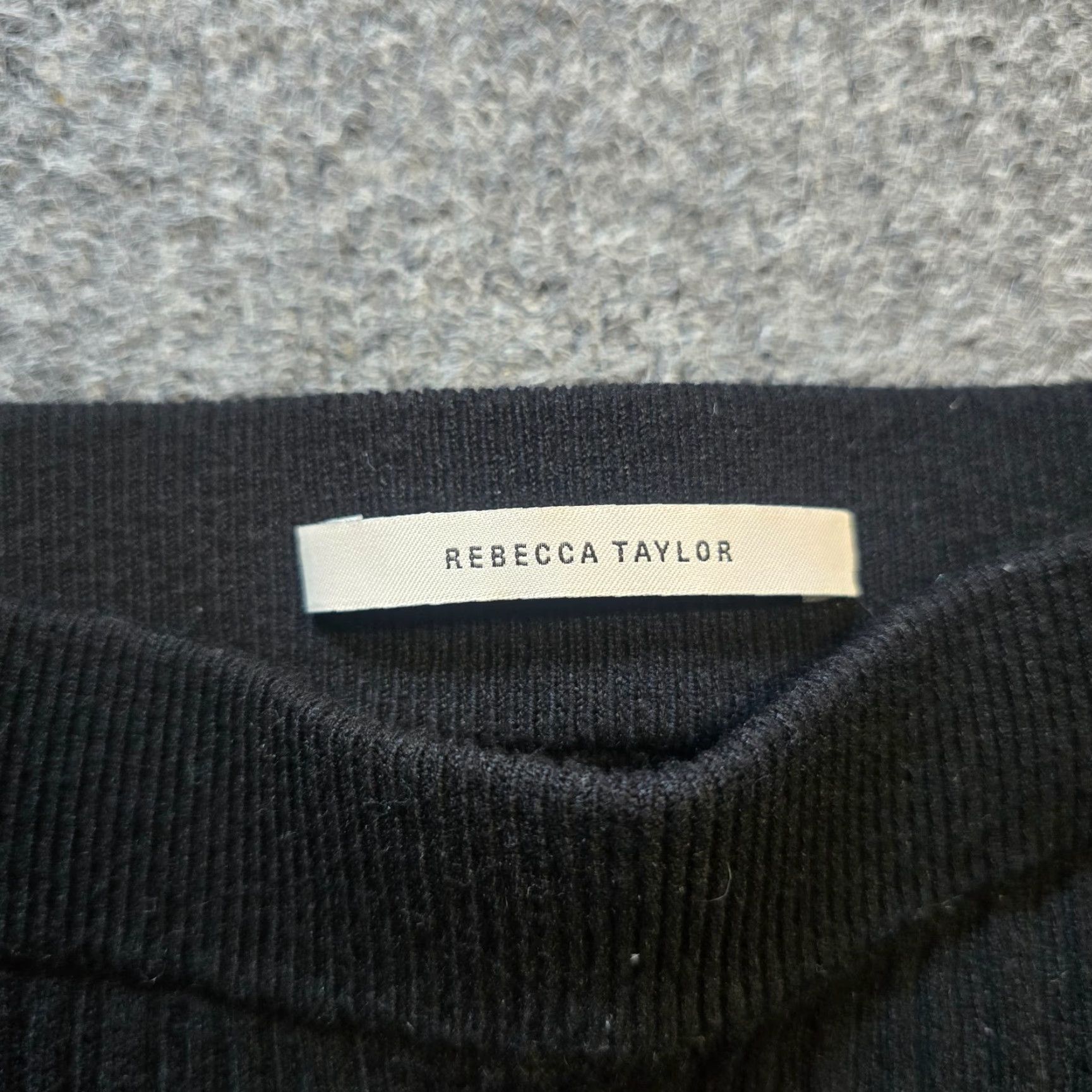 Rebecca Taylor Rebecca Taylor Pants Womens Small Black Wool Blend Ribbed Knit Flare Lounge Flared Ankle Size 28" / US 6 / IT 42 - 3 Thumbnail