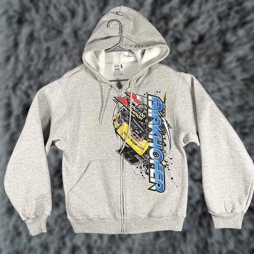 Fruit Of The Loom Brian Birkhofer Hoodie Mens Small Gray Fruit Of The Loom Full Zip Racing Fleece Size US S / EU 44-46 / 1 - 1 Thumbnail