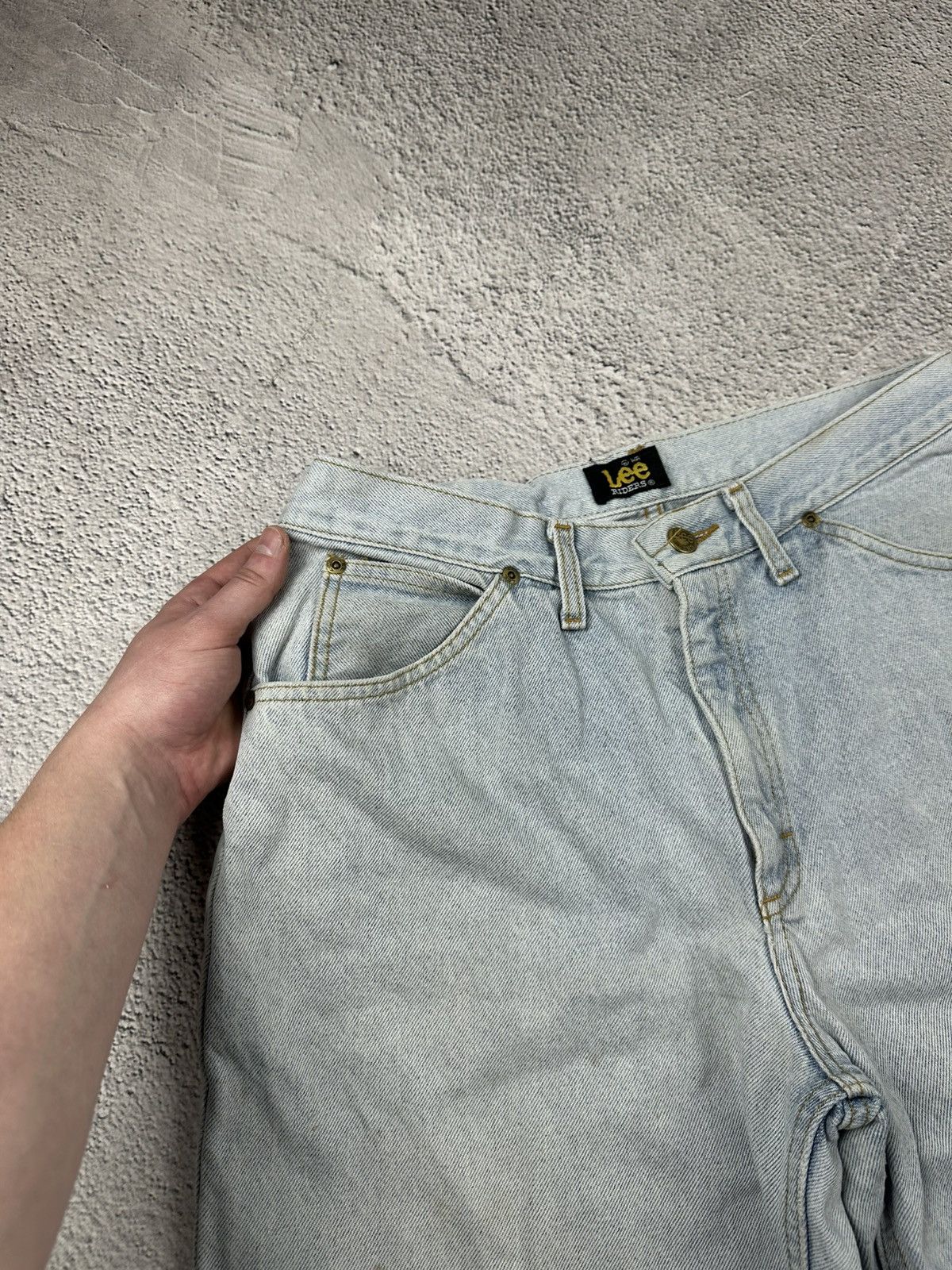 Lee Vintage Lee Riders Washed Denim Blue Jeans Baggy Flared Y2K Size US 35 - 12 Thumbnail