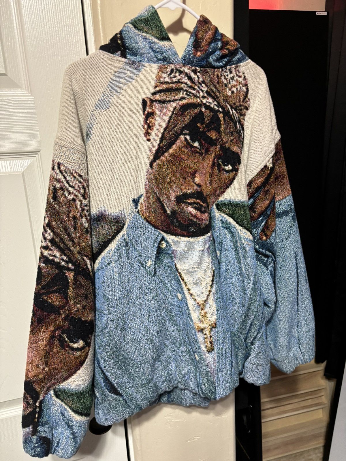 Noname1of1 Woven Tupac hoodie Sz M