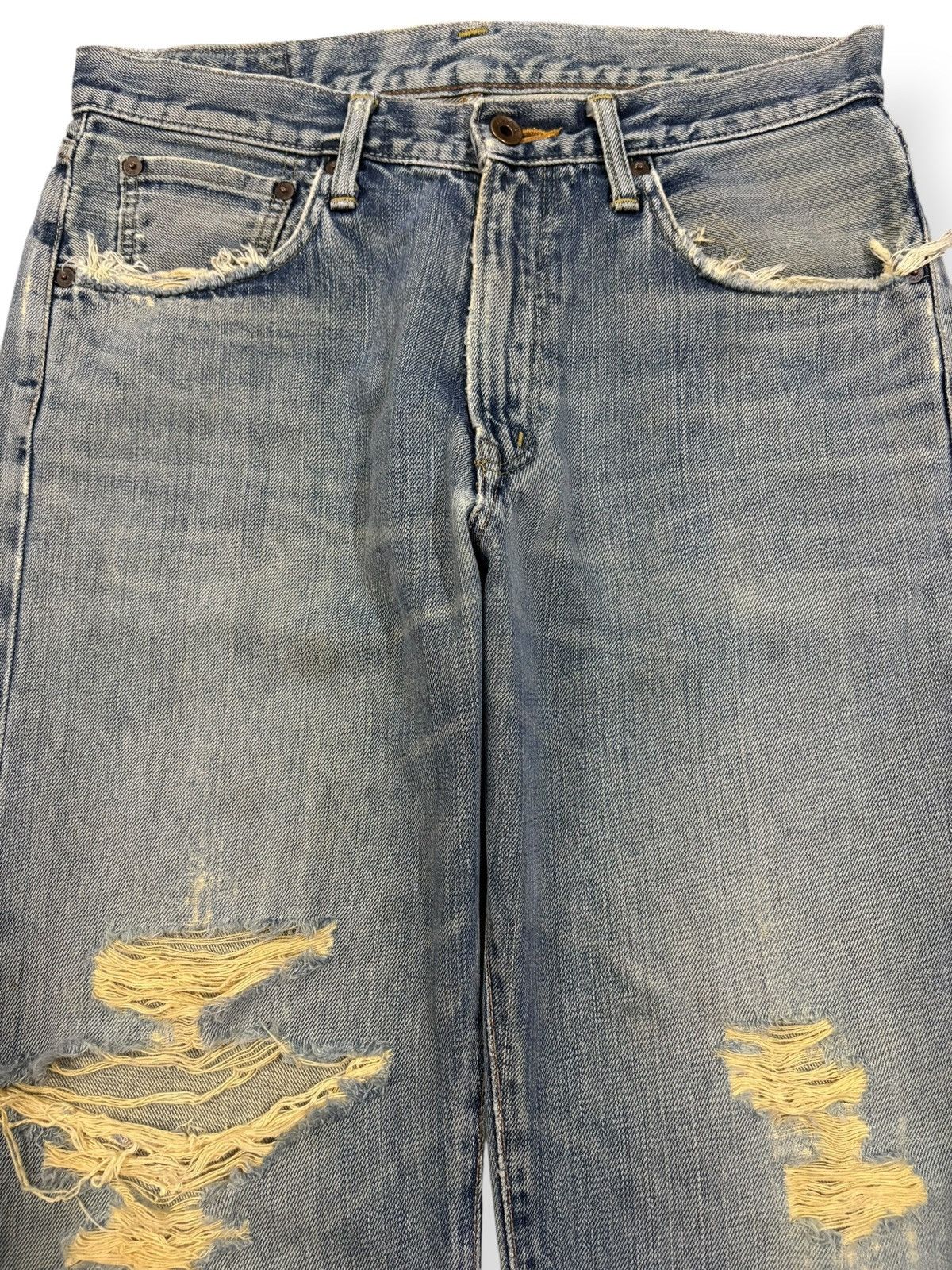 Edwin Vintage Edwin 505X Selvedge Mud Wash Loose Distressed Jeans Size US 31 - 4 Thumbnail