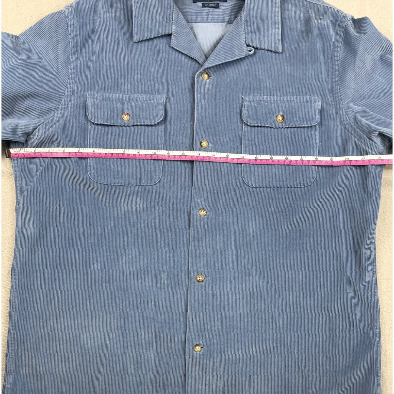 Polo Ralph Lauren Polo Ralph Lauren Shacket Corduroy Button-Up Shirt XL Men Blue Pockets Classic Fit Button-Up Shirt Men Size US XL / EU 56 / 4 - 4 Thumbnail