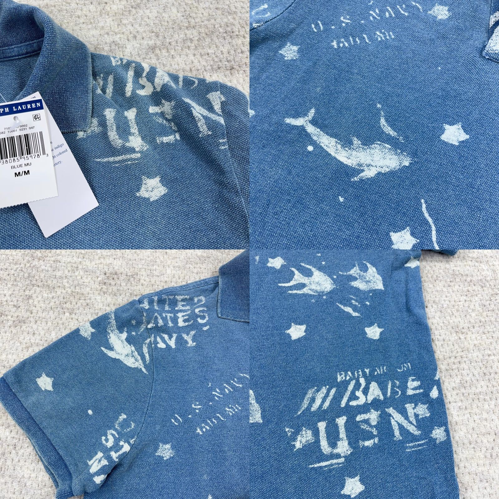 Polo Ralph Lauren Polo Ralph Lauren Polo Shirt Men Medium Blue USA Navy Stencil Print Custom Slim Size US M / EU 48-50 / 2 - 8 Thumbnail