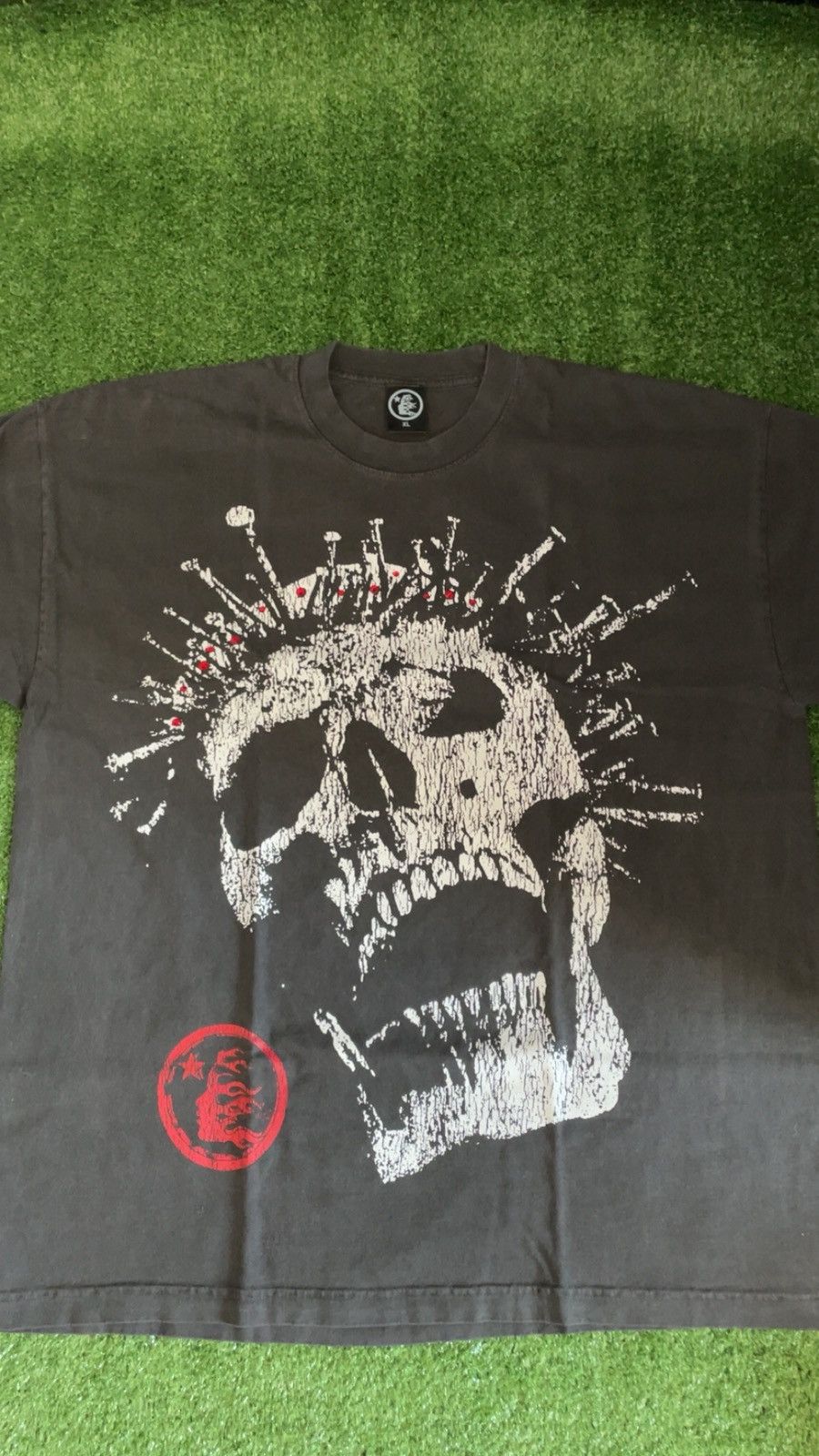 Hellstar Studios Crowned Skull Rhinestone Vintage Black Tee