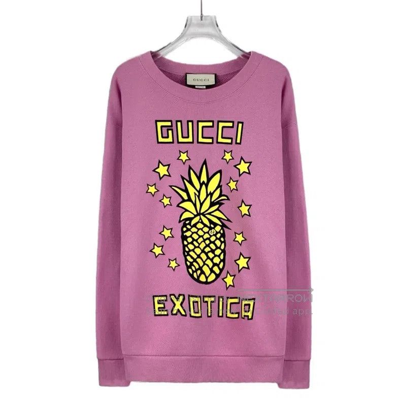 Gucci Gucci Pink pineapple letter printed cotton round-neck long Size XS / US 0-2 / IT 36-38 - 1 Thumbnail