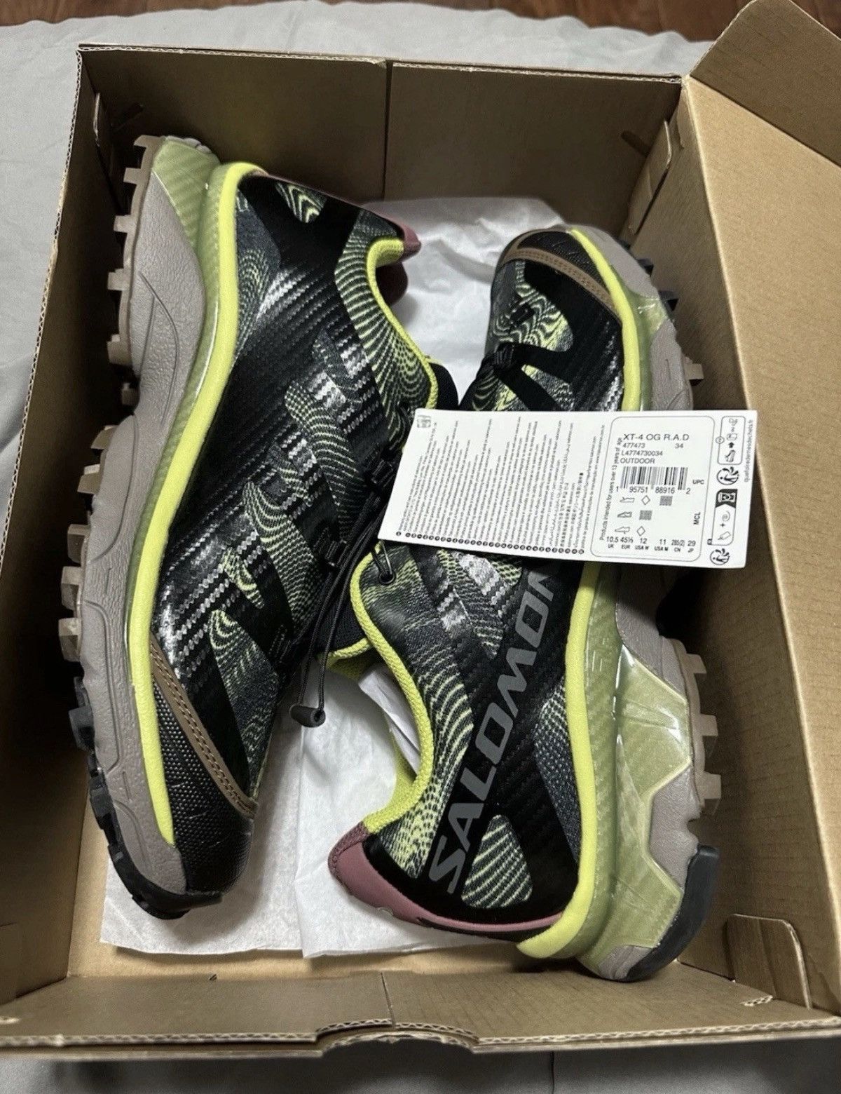 Salomon Salomon XT-4 OG R.A.D Pack - Black Dark Citron Size US 11 / EU 44 - 2 Thumbnail