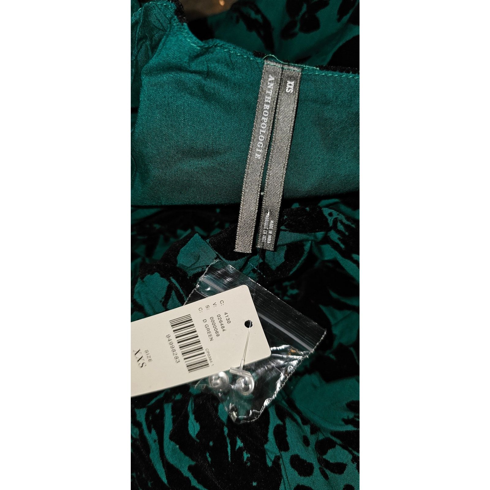 Anthropologie NWT The Katerina Button-Front Dress $198 XXS 00 Dark Green Size XXS / US 00 / IT 34 - 7 Thumbnail