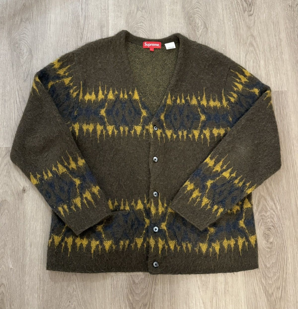 Supreme abstract striped cardigan