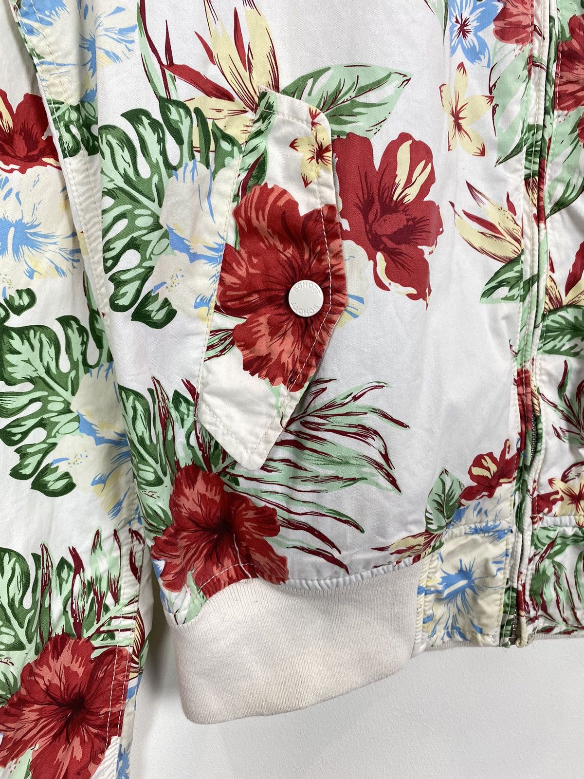 Schott Schott Floral Full Zip Bomber Jacket Size L White USA Flower Size M / US 6-8 / IT 42-44 - 5 Thumbnail