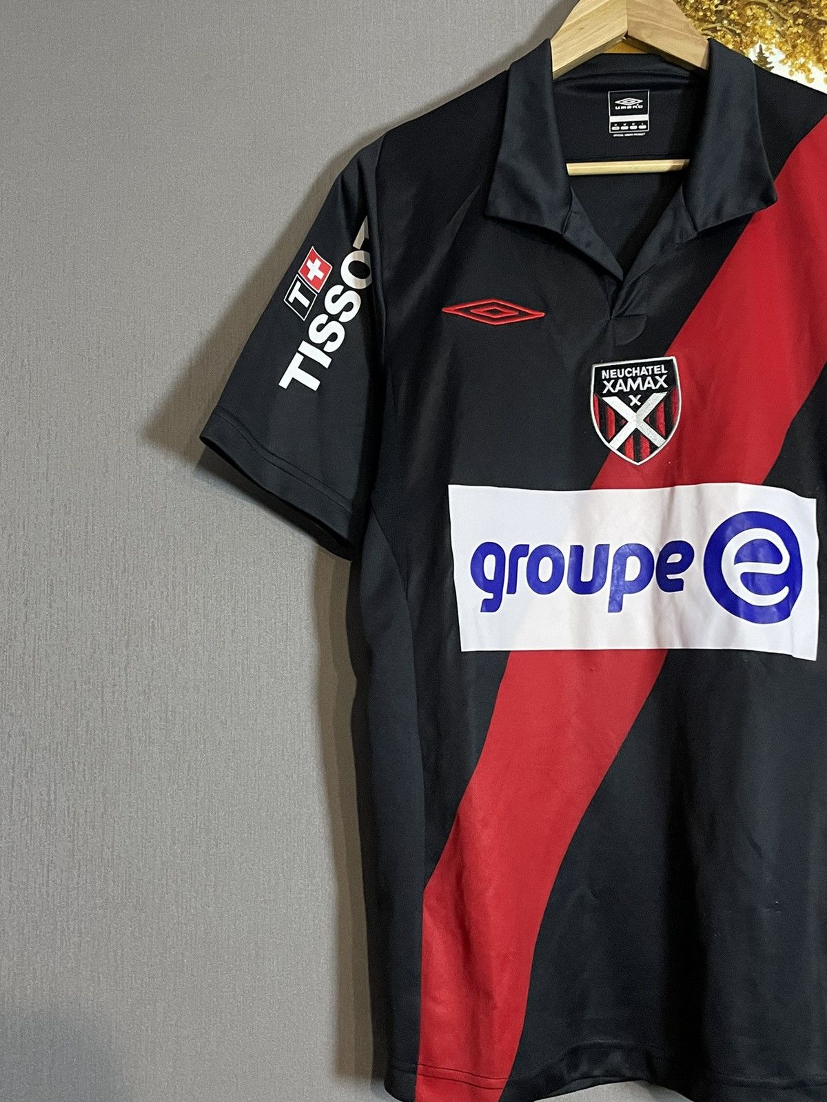 Umbro × Vintage Rare Vintage Umbro Xamax Match Worn Nicolas 14 Home Jersey Size US M / EU 48-50 / 2 - 3 Thumbnail
