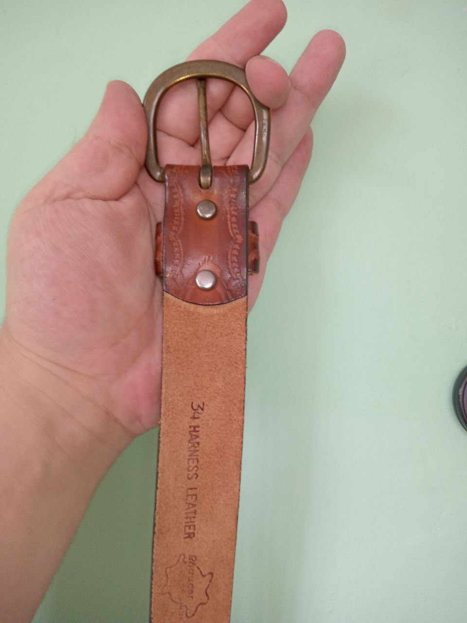Other Chaucer harness leather belt. Made in USA. Size ONE SIZE - 3 Thumbnail