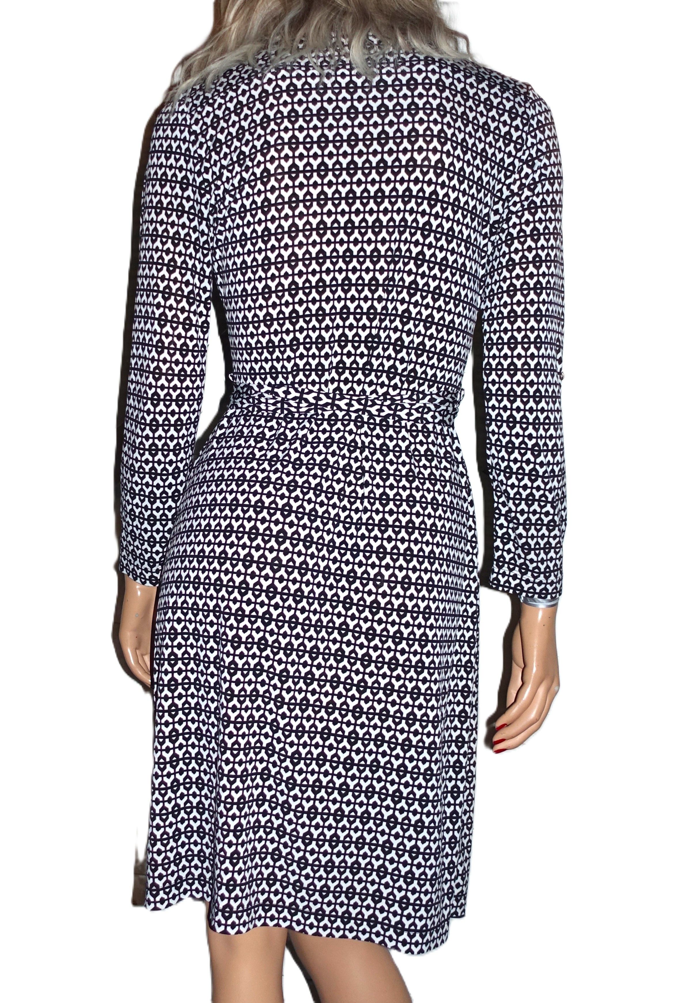 Calvin Klein Calvin Klein Black White Wrap Dress S Size S / US 4 / IT 40 - 5 Thumbnail