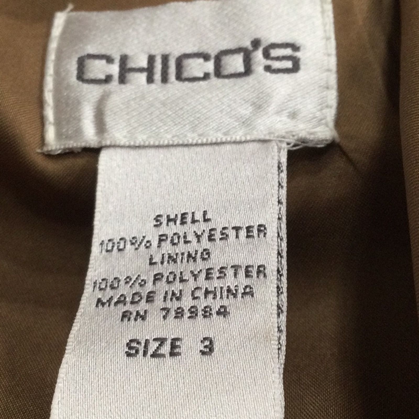 Chicos Chico's Golden Cascade Larant Brevity Jacket 3/XL/16 NWT Size XL / US 12-14 / IT 48-50 - 13 Thumbnail