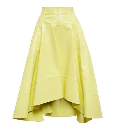 image of Bottega Veneta O1Loc1C0324 716284 Shiny Leather Skirt In Yellow, Women's (Size 26)