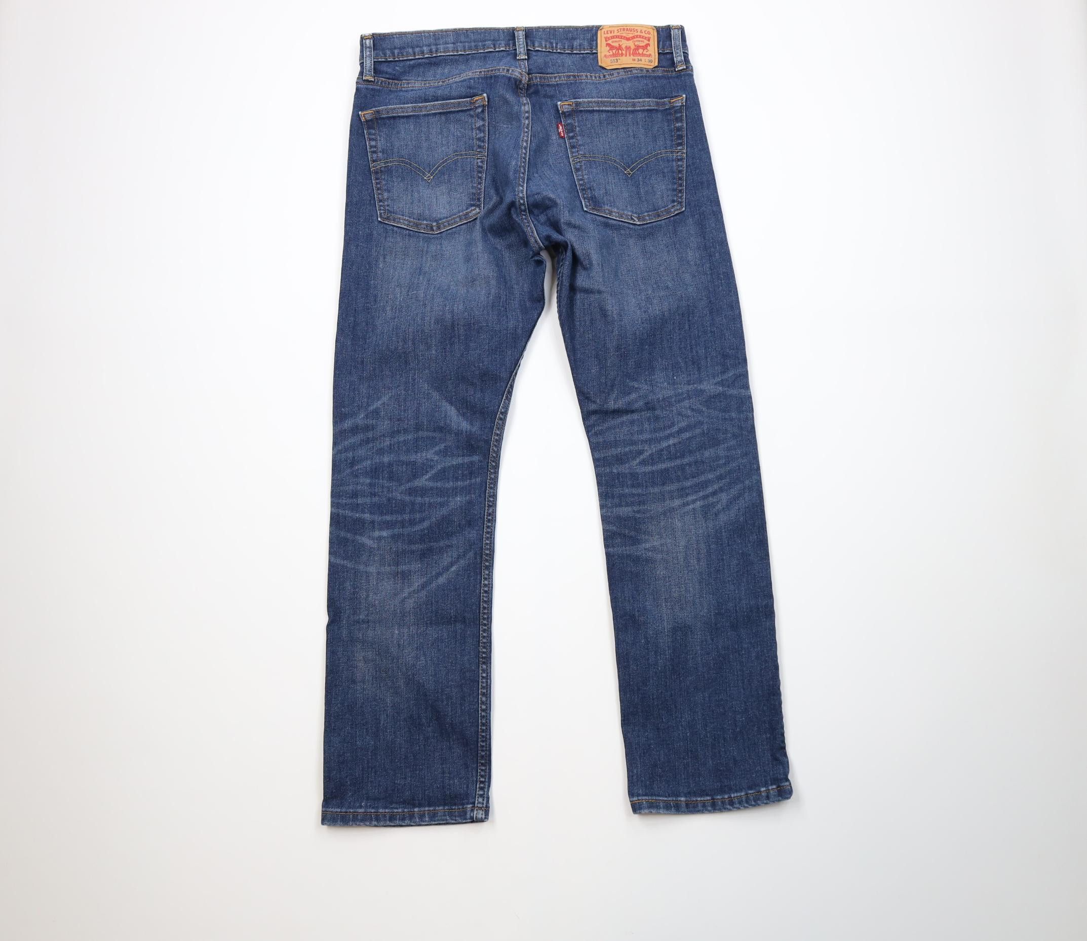 Levi's Vintage Y2K Levis 513 Slim Stretch Straight Leg Denim Jeans Size US 34 / EU 50 - 9 Thumbnail