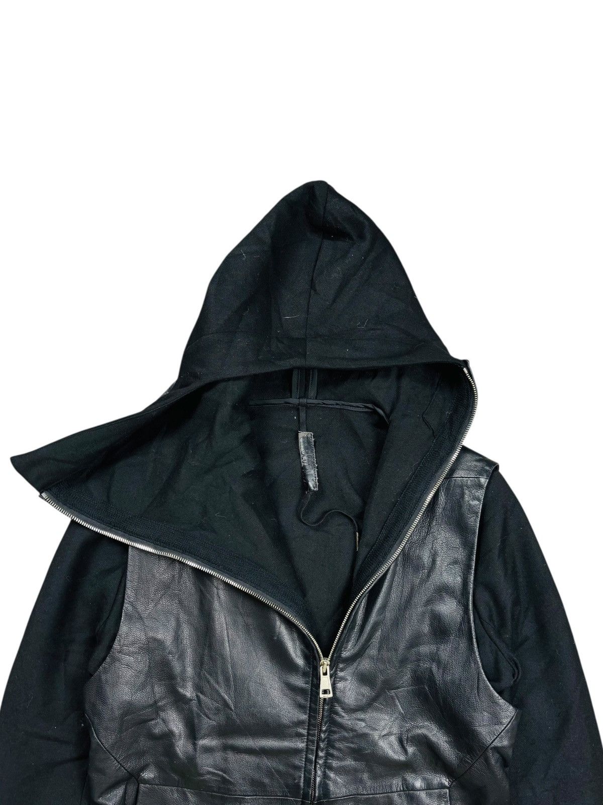 Ekam 2000s System - Rick Owens Style Asymetric Zip Leather Jacket Size US M / EU 48-50 / 2 - 9 Thumbnail