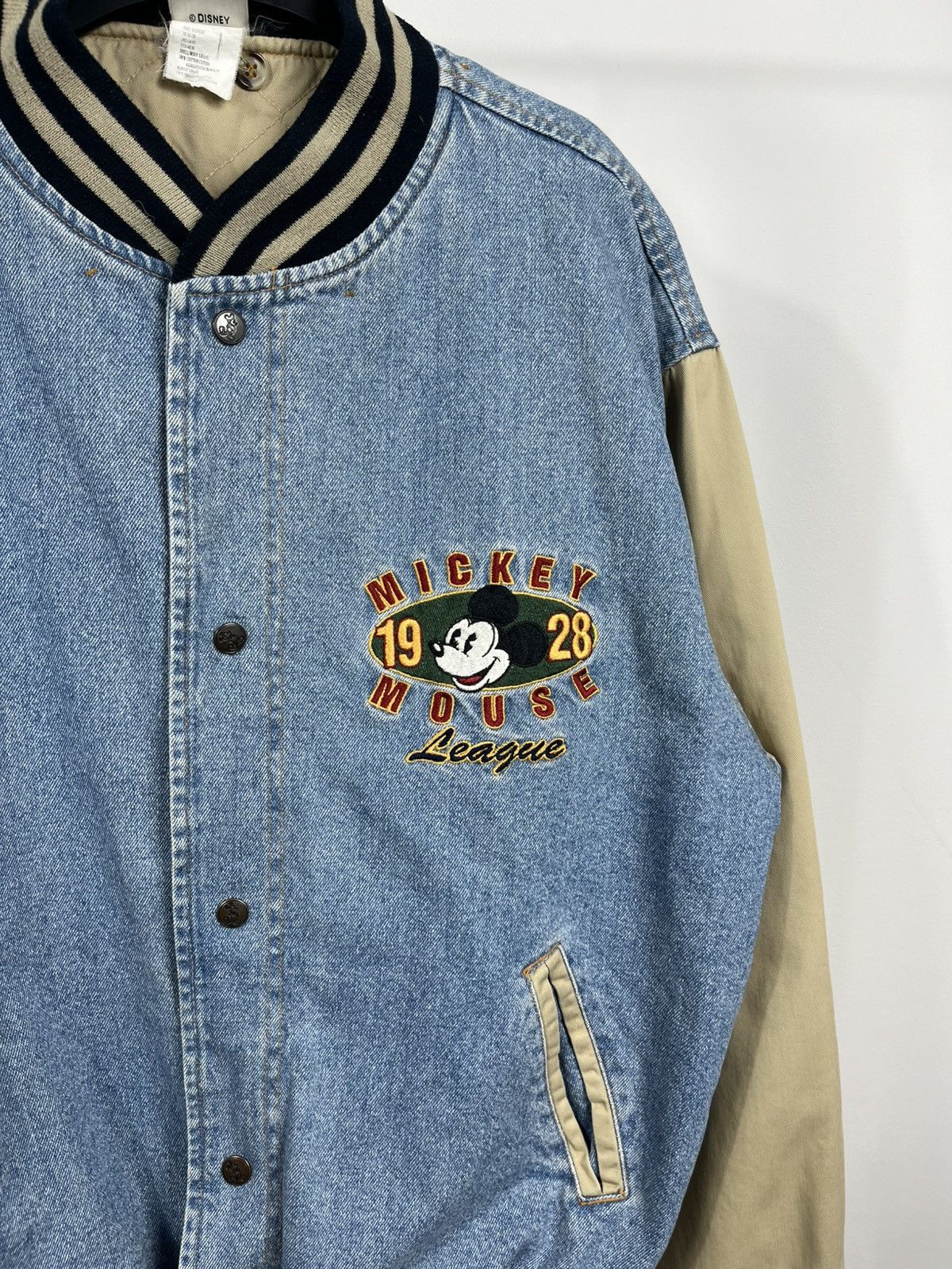 Disney Vintage Mickey Mouse Denim Varsity Jacket 90s Disney Size US M / EU 48-50 / 2 - 3 Thumbnail