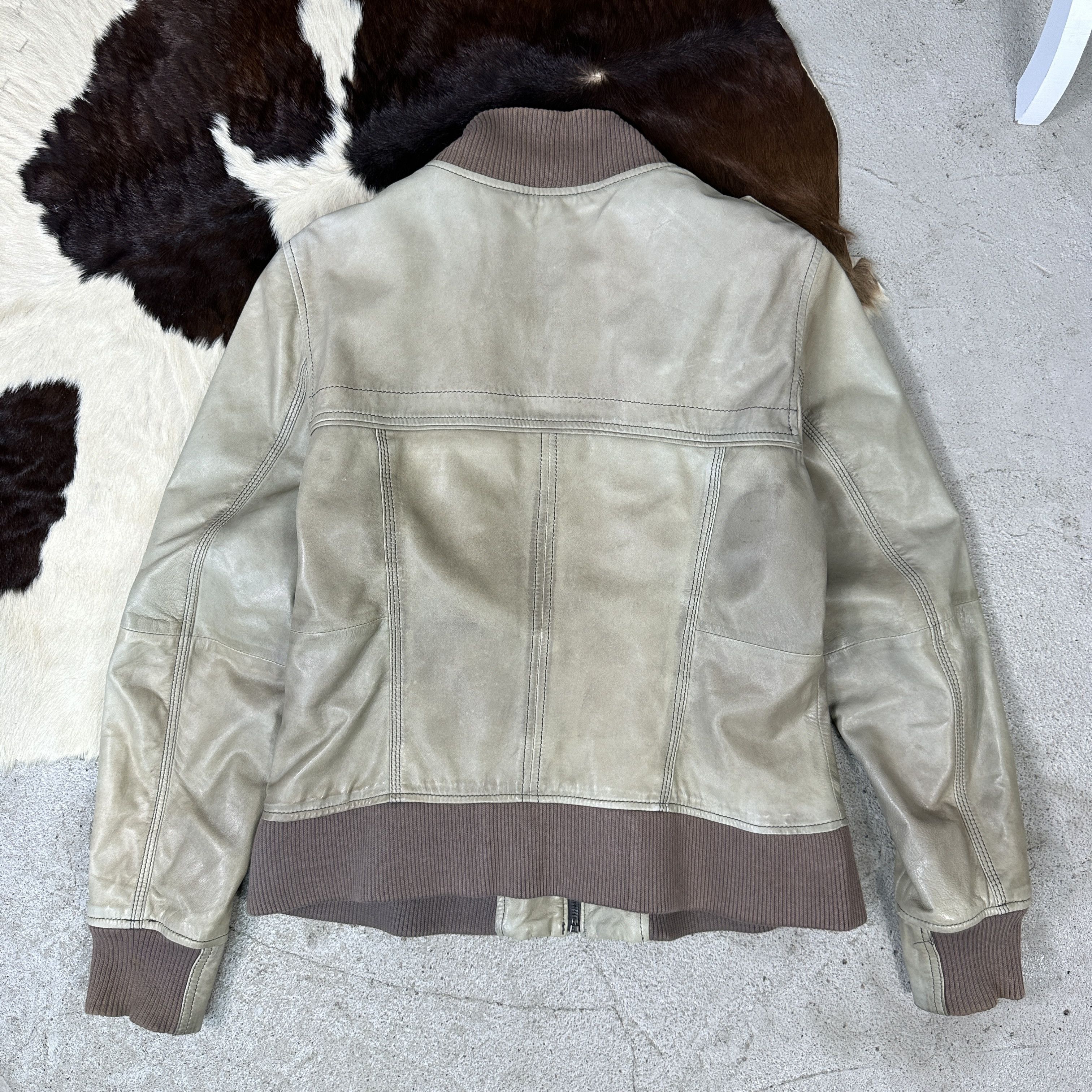 Vintage Vintage Leather Distressed Faded Cropped Jacket Size US S / EU 44-46 / 1 - 9 Thumbnail