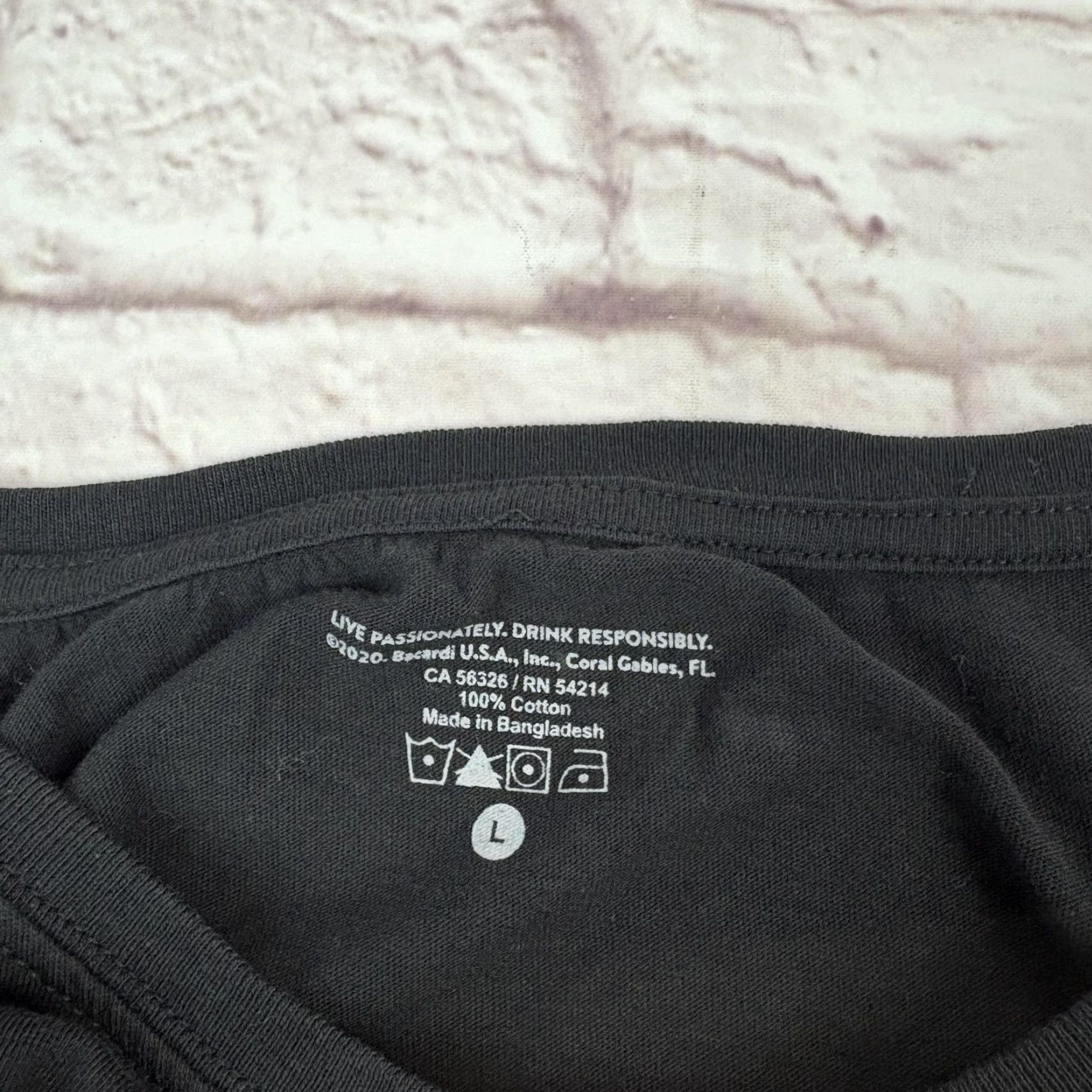 Logo 7 Bacardi Shirt Womens Large Black Striped Sleeve Logo Graphic T-Shirt Tee Size L / US 10 / IT 46 - 6 Thumbnail