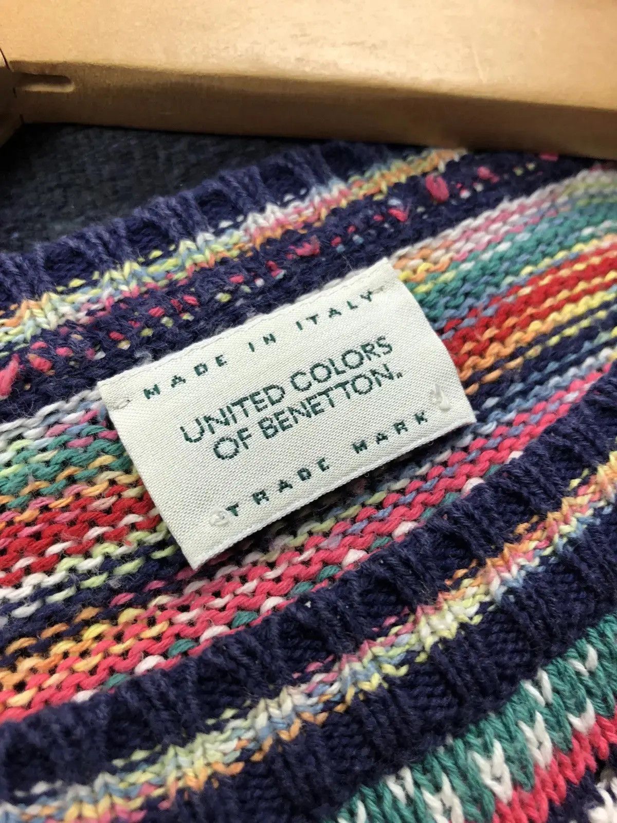United Colors Of Benetton UNITED COLORS OF BENETTON Coogi Style Y2k Knitted Sweater Size US L / EU 52-54 / 3 - 6 Thumbnail
