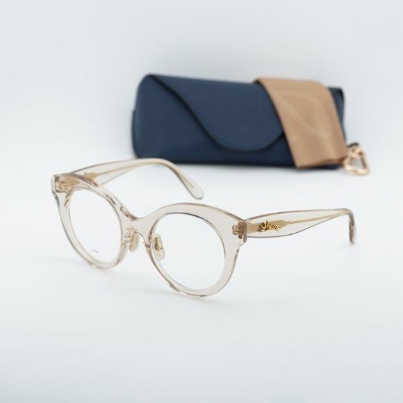 Loewe Loewe LW50074F 057 Eyeglasses Transparent Brown 50mm Cat Eye Size ONE SIZE - 10 Thumbnail