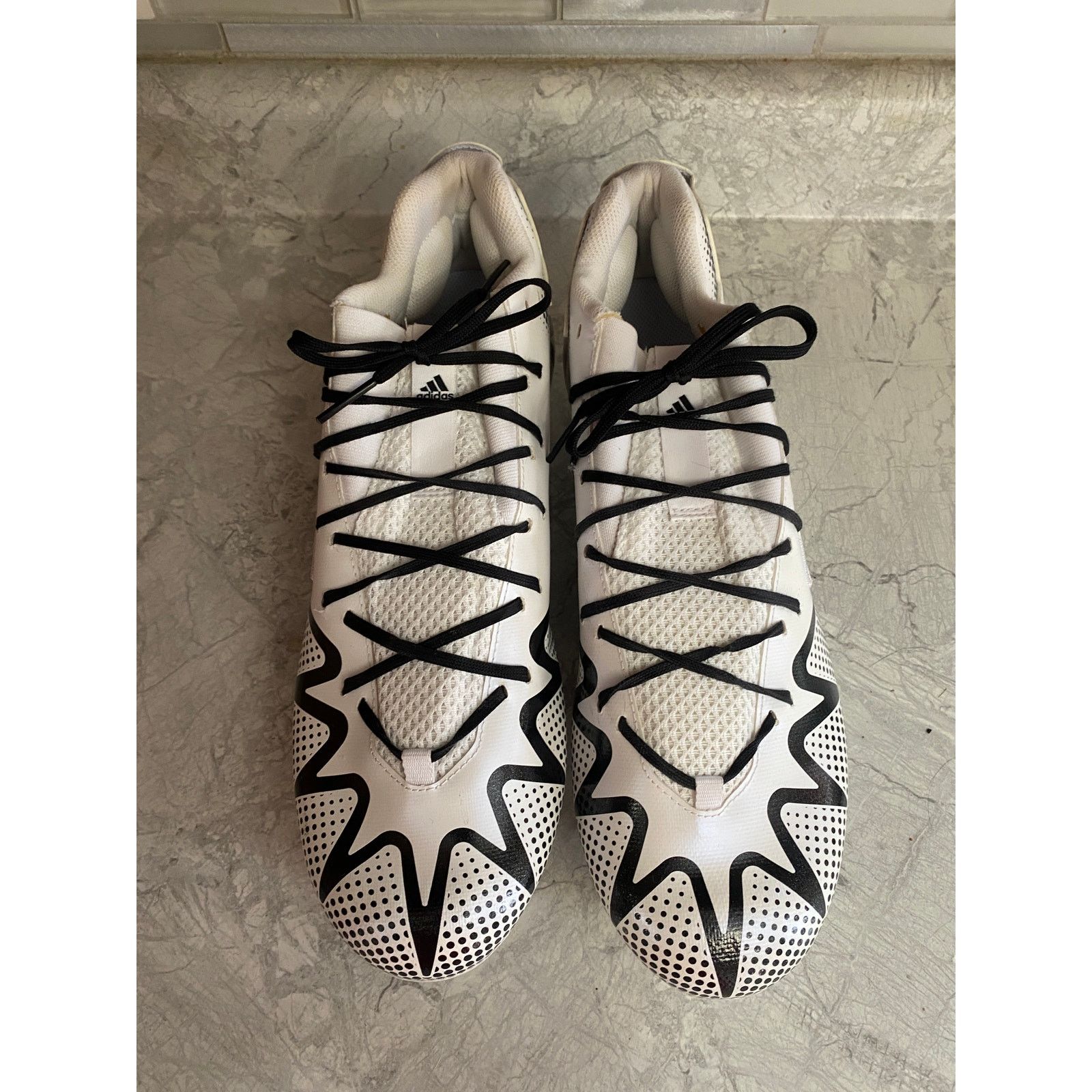 Adidas Adidas Freak White and Black Football Cleats Size 13 Size US 13 / EU 46 - 2 Thumbnail