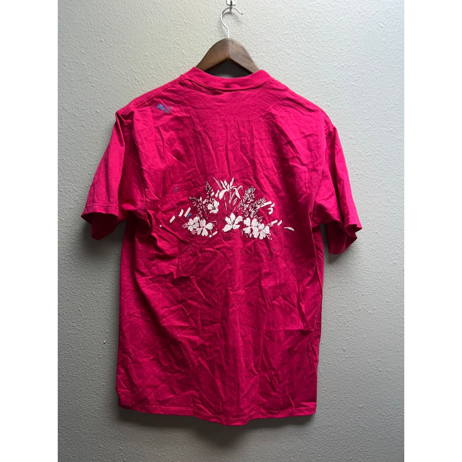 Jerzees Vintage South Dakota Shirt Pink Flower Pink Tee 90s Large L Size US L / EU 52-54 / 3 - 6 Thumbnail