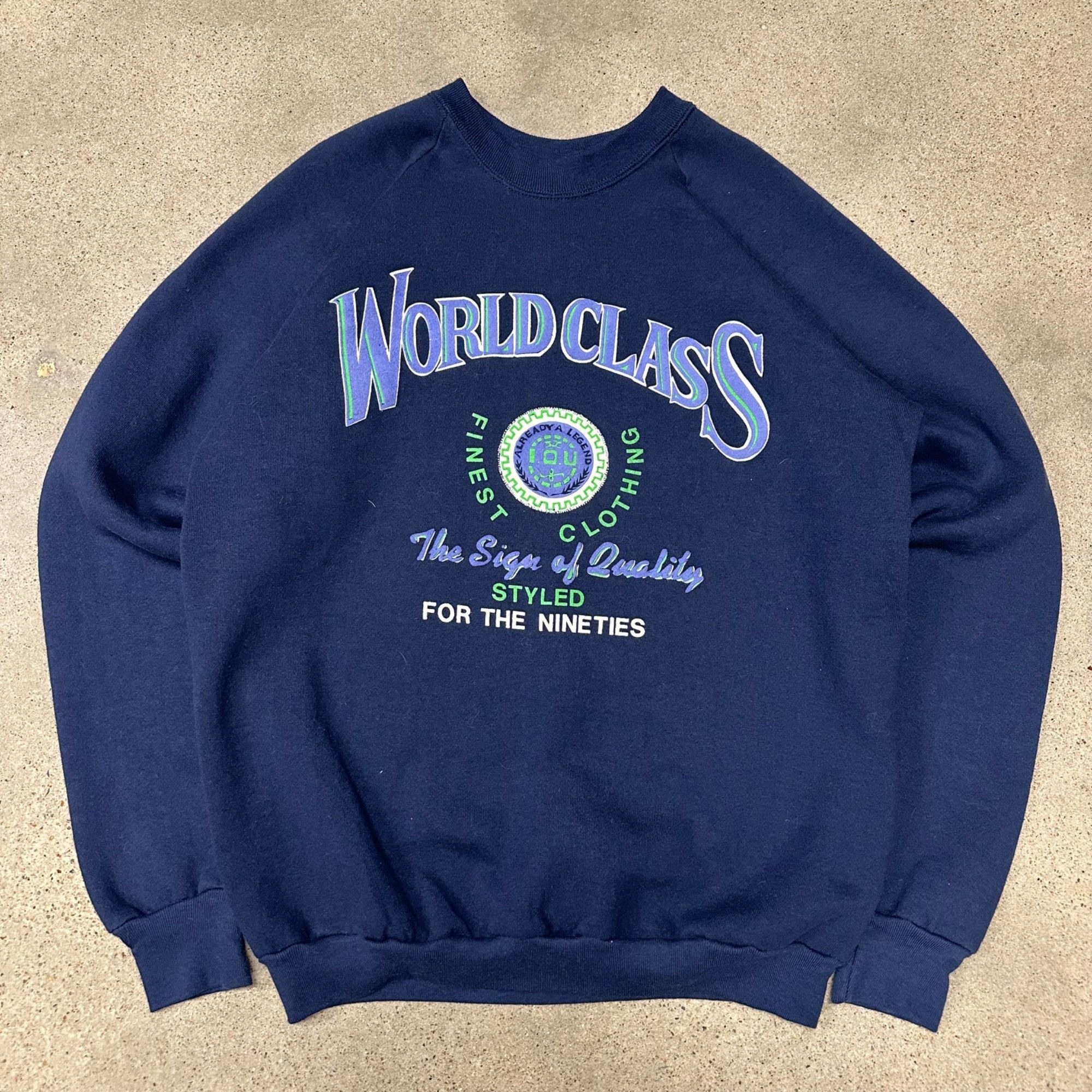 Vintage Vintage 90s World Class Finest Clothing Sweatshirt Size US L / EU 52-54 / 3 - 1 Thumbnail