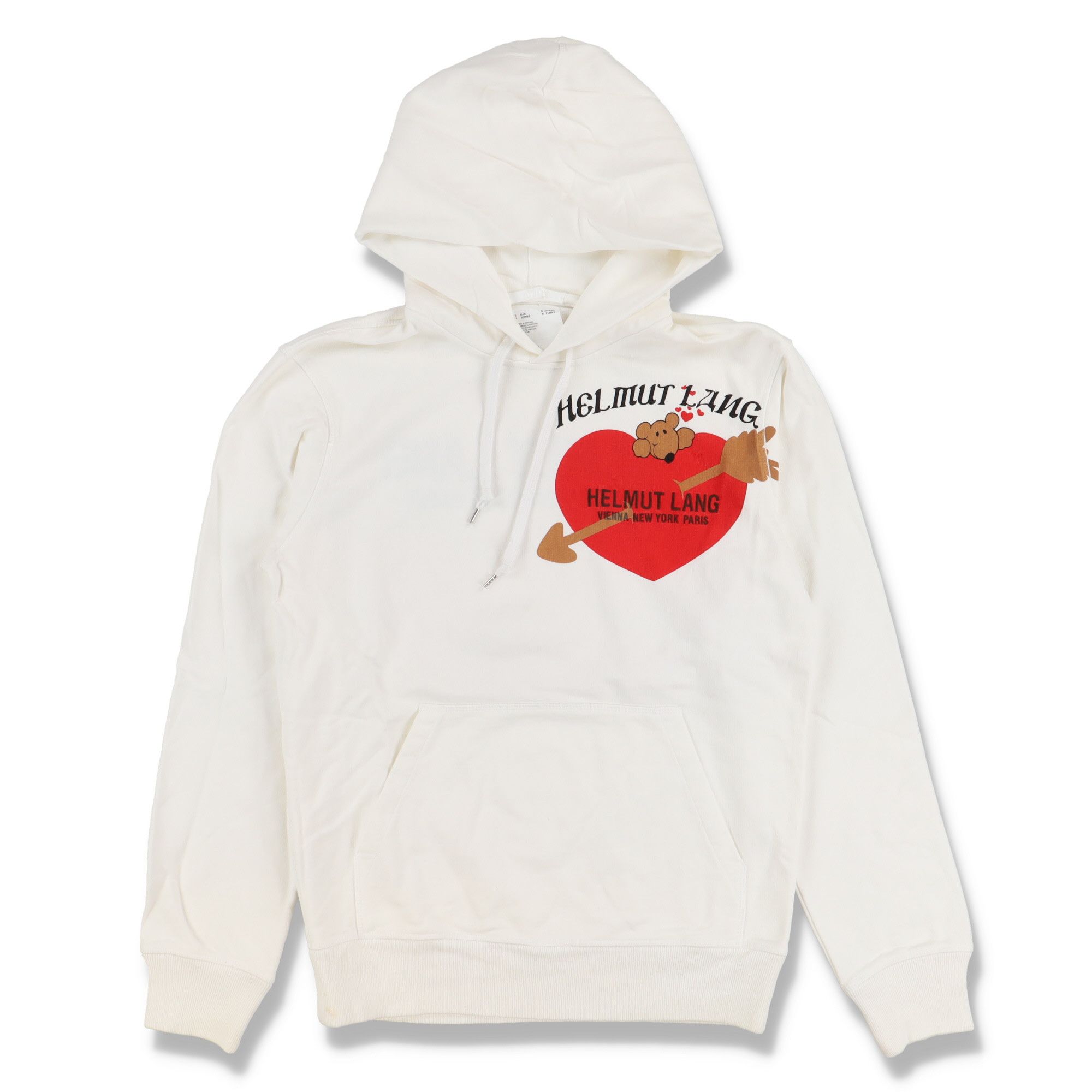 White Valentine Embroidered Logo Hoodie