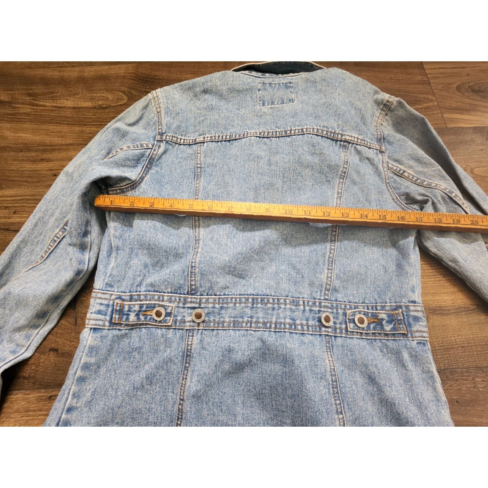 Levi's VINTAGE Levi's Womens S Blue Denim Trucker Long Jacket Silver Tab 90s Size 28" / US 6 / IT 42 - 5 Thumbnail