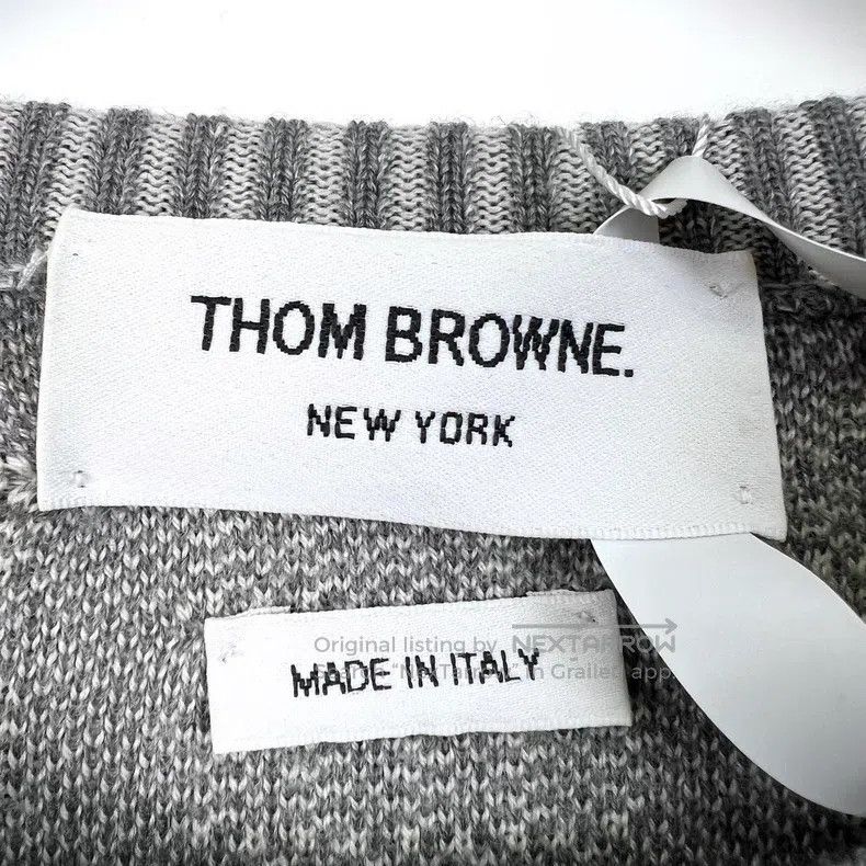 Thom Browne Thom Browne Gray Striped Fringe Wool Sweater Size US XS / EU 42 / 0 - 5 Thumbnail