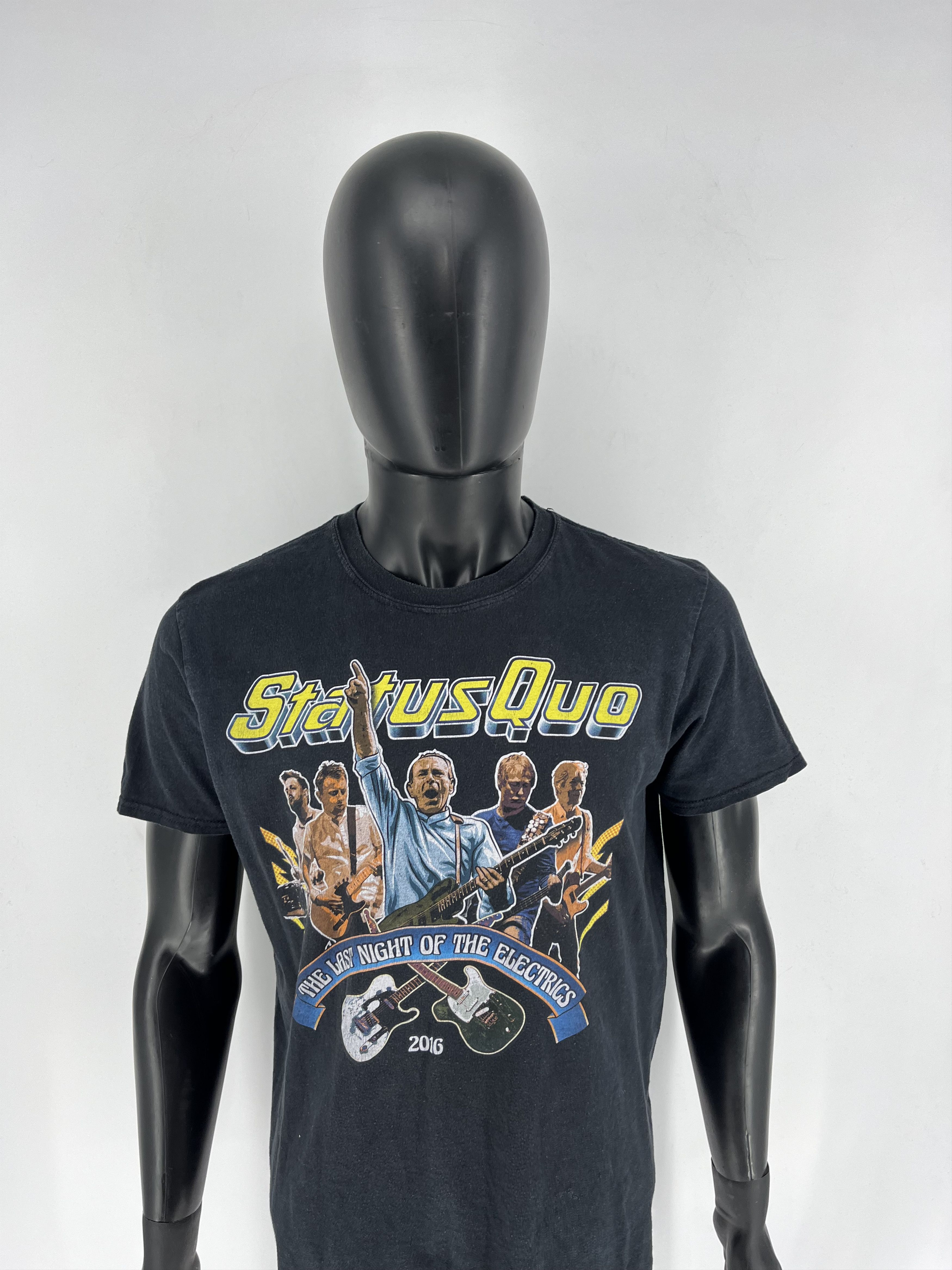 Band Tees × Vintage Soft Style Cotton - Short Sleeve T-Shirt - Status Quo 2016 Size US L / EU 52-54 / 3 - 5 Thumbnail