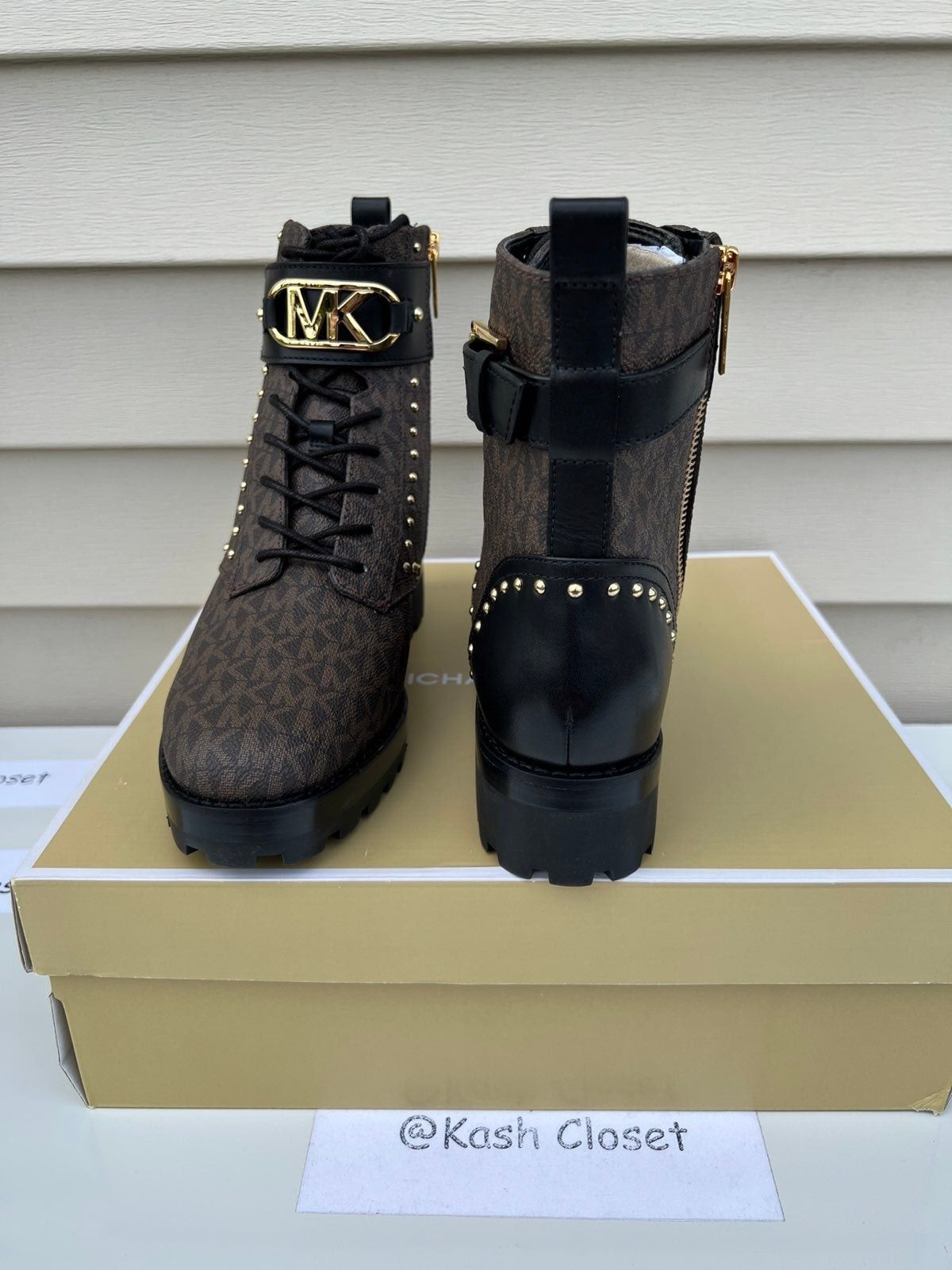 Michael kors MK Kincaid Lace up boots -Brown Size - 7.5 ,8