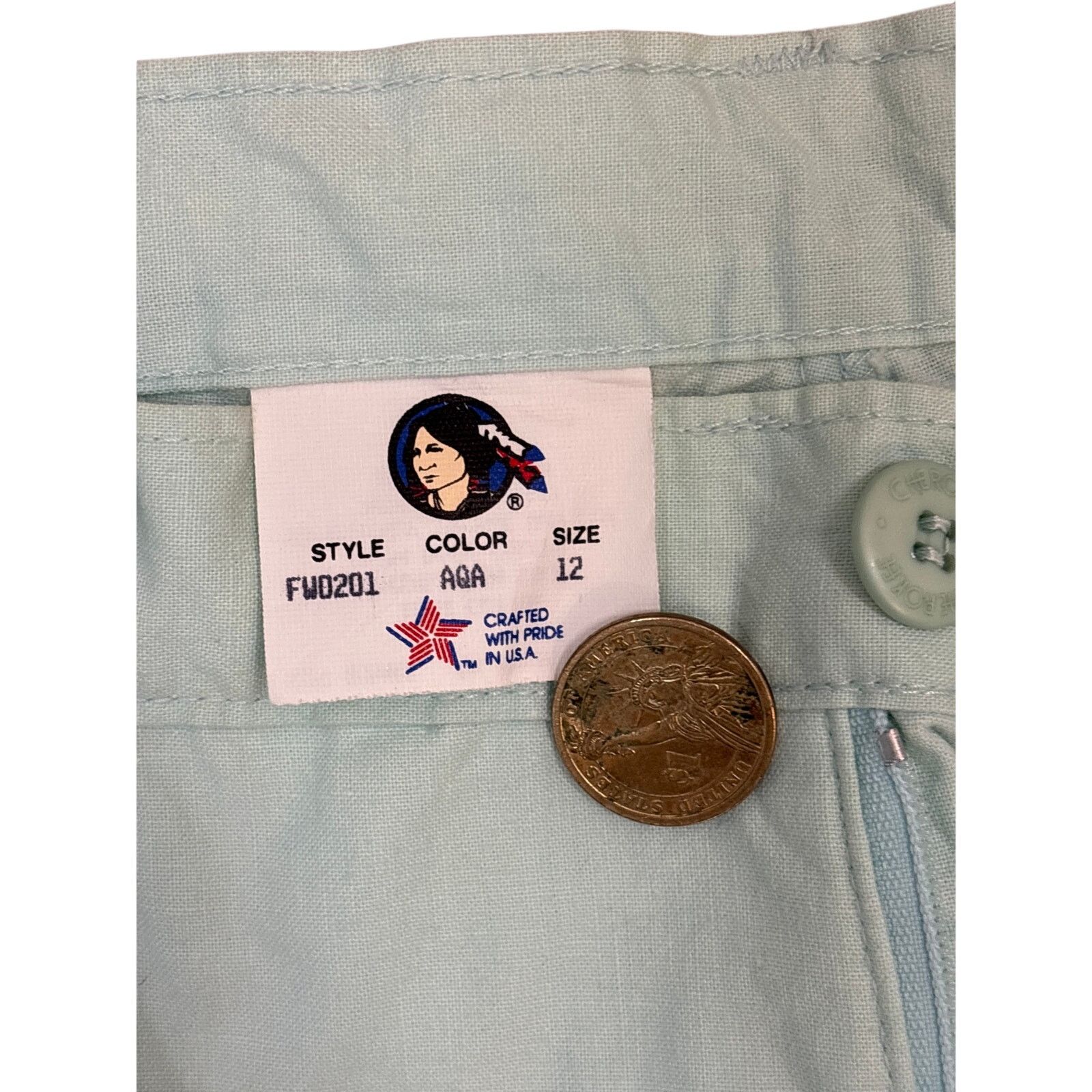 Cherokee Vtg 70s Cherokee high waist pants FW0201 aqua 12 mint Size 34" / US 12 / IT 48 - 3 Thumbnail
