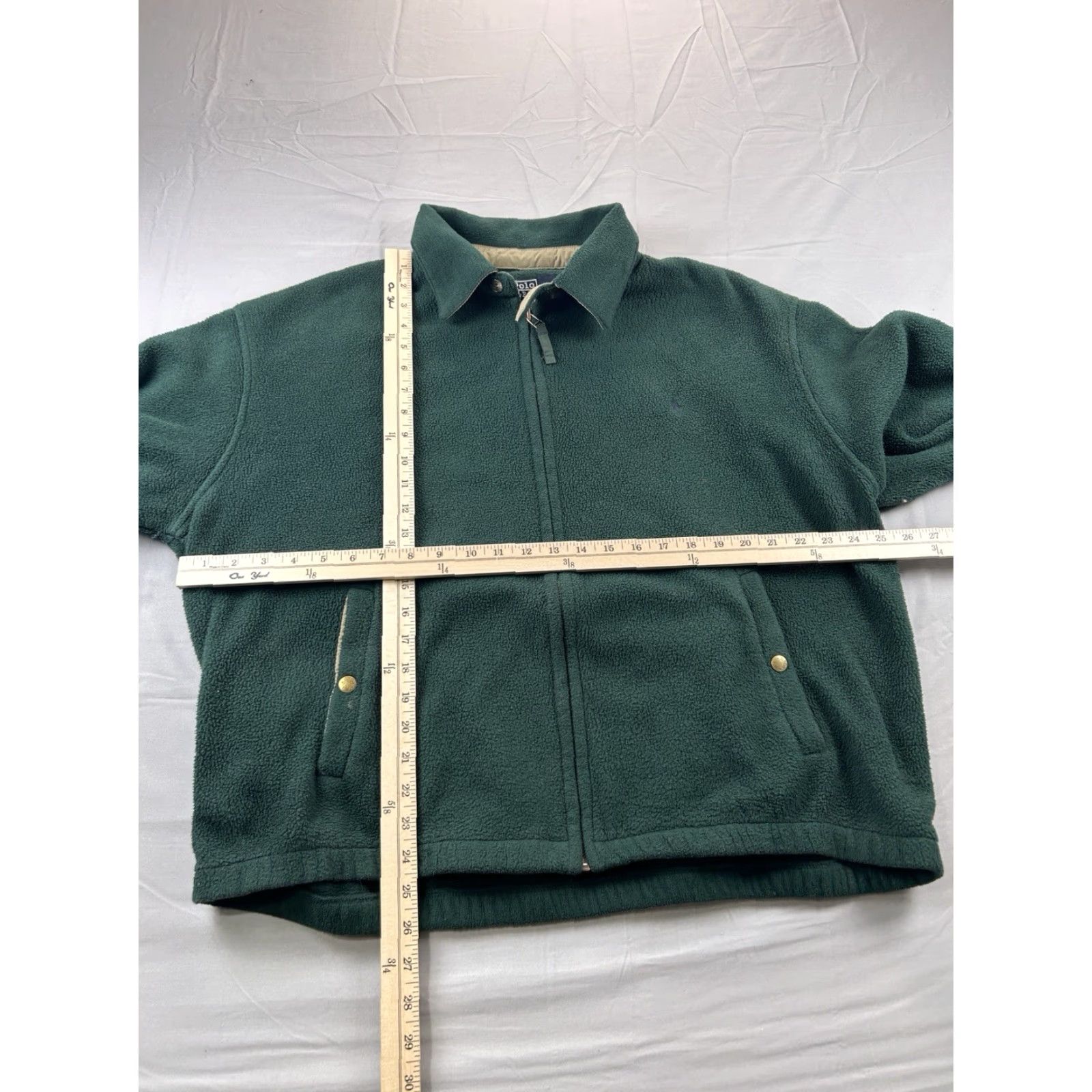 Ralph Lauren VINTAGE Ralph Lauren Jacket XL Full Zip Fleece Green 90s Bomber Chin Strap Men Size US XL / EU 56 / 4 - 4 Thumbnail