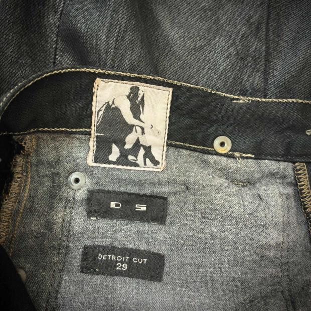 Rick Owens Drkshdw O&M Rick Owens ss14 vicious black mineral waxed detroit cut Size US 29 - 14 Thumbnail