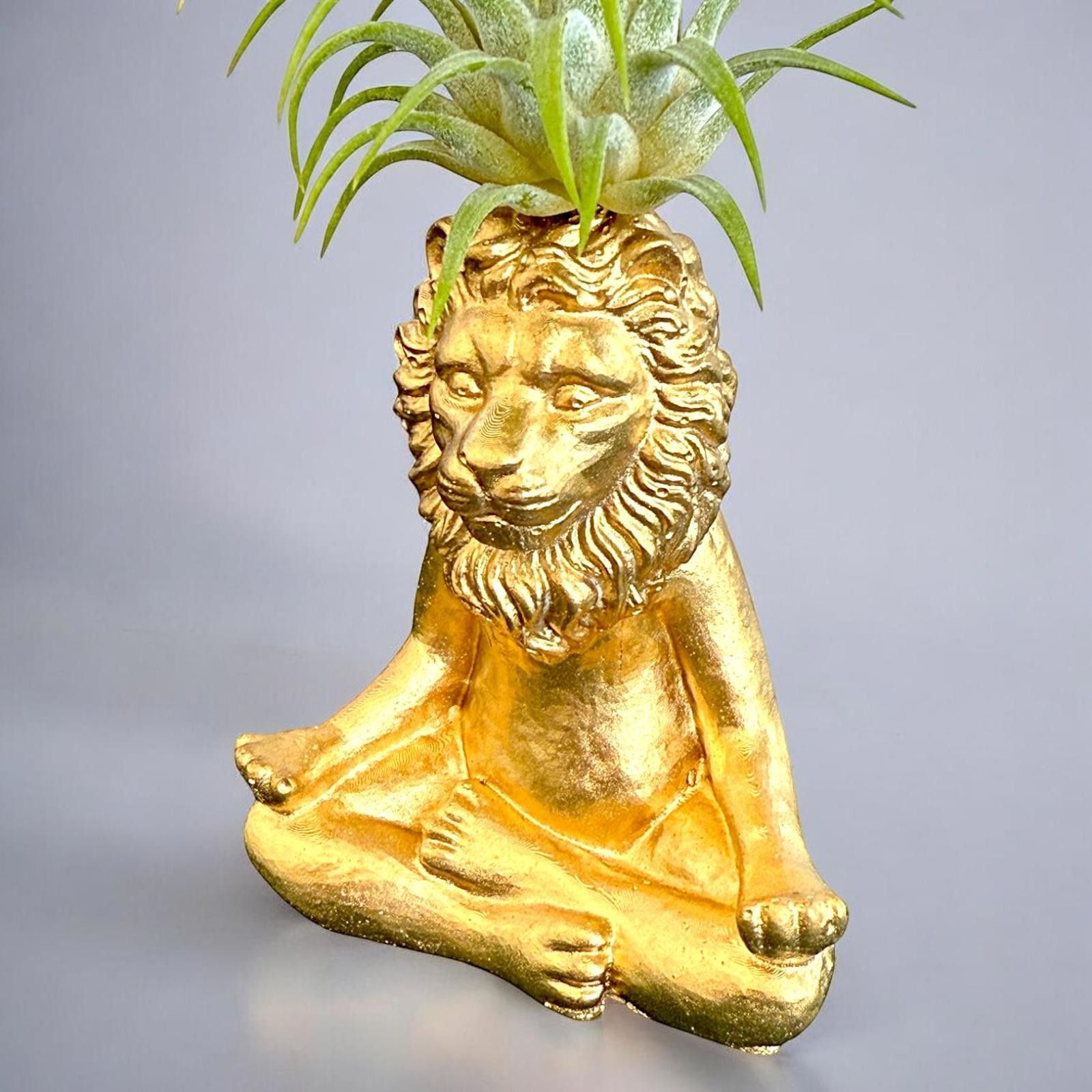 Other Lion Planter – Zen Meditating King of the Jungle, Yoga Gift Size ONE SIZE - 2 Thumbnail