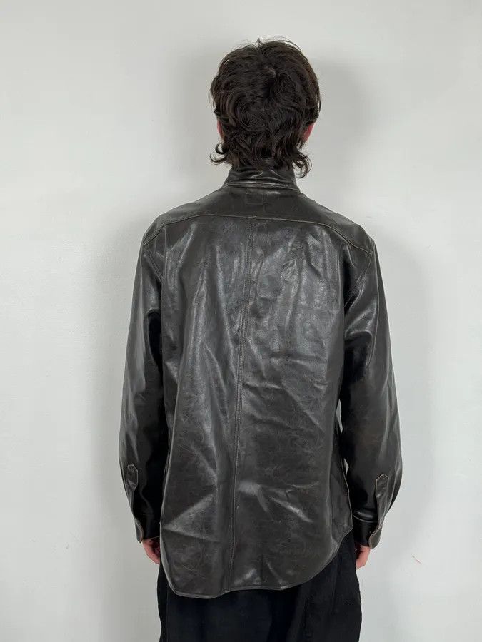 Armani 2000s Armani Collezioni Dark Brown Leather Premium Jacket Size US L / EU 52-54 / 3 - 3 Thumbnail